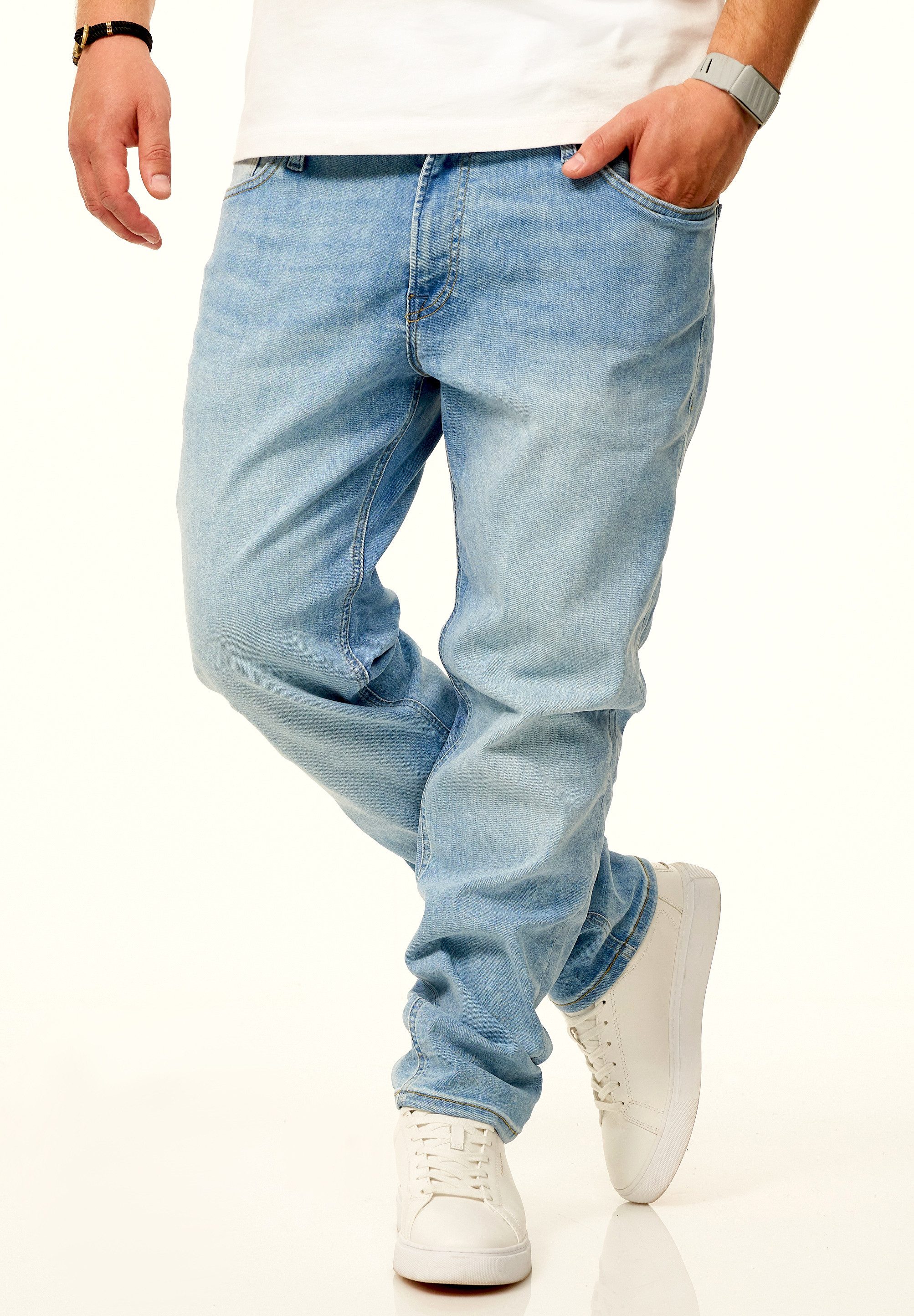 Jack & Jones Regular-fit-Jeans CLARK ARIS Original Denim Hose mit Stretch Herren Jeans mit Regular Fit Passform