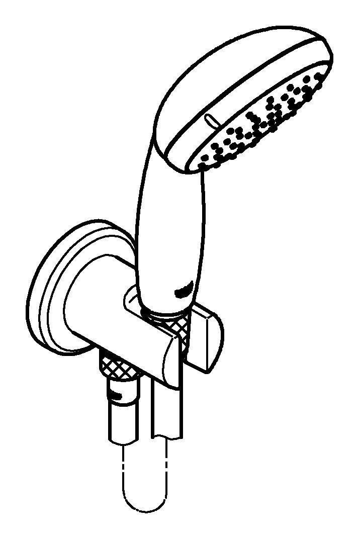 Thumbnail - Grohe Handbrause Tempesta 100, Wandhalterset m. EcoJoy 5,7 l 2 Strahlarten m. Wandbrausehalter