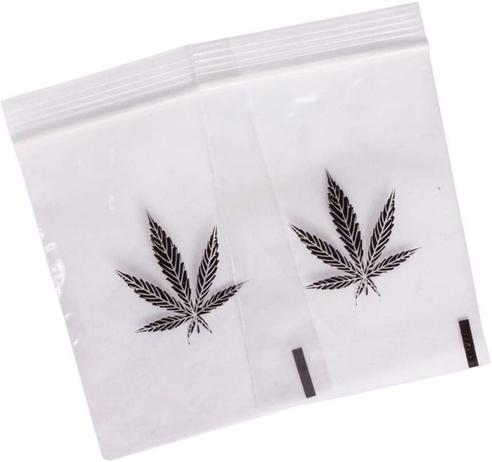 Weedness Aufbewahrungstasche Zip Beutel 100 Stück mit Motiv Wiederverschließbare Baggys