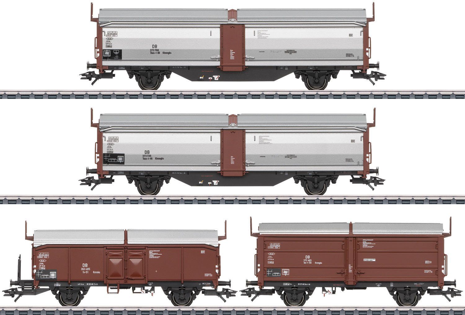 Märklin Güterwagen Schiebedach-/Schiebewandwagen-Set Tbes-t-66 - 47301, Spur H0, Made in Europe