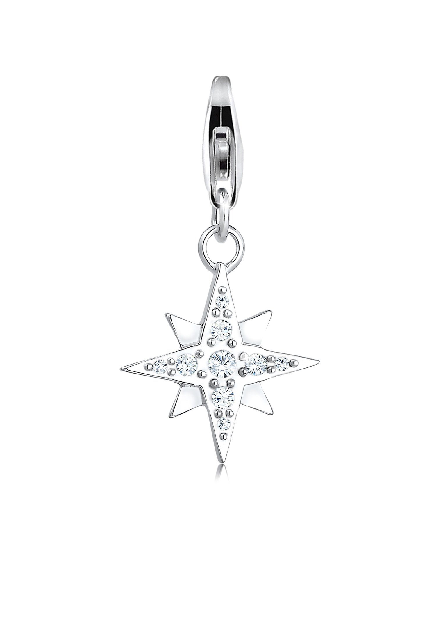 Nenalina Charm-Einhänger Stern Astro Basic 925 Silber, mit Kristallen von Swarovski®, Sterne
