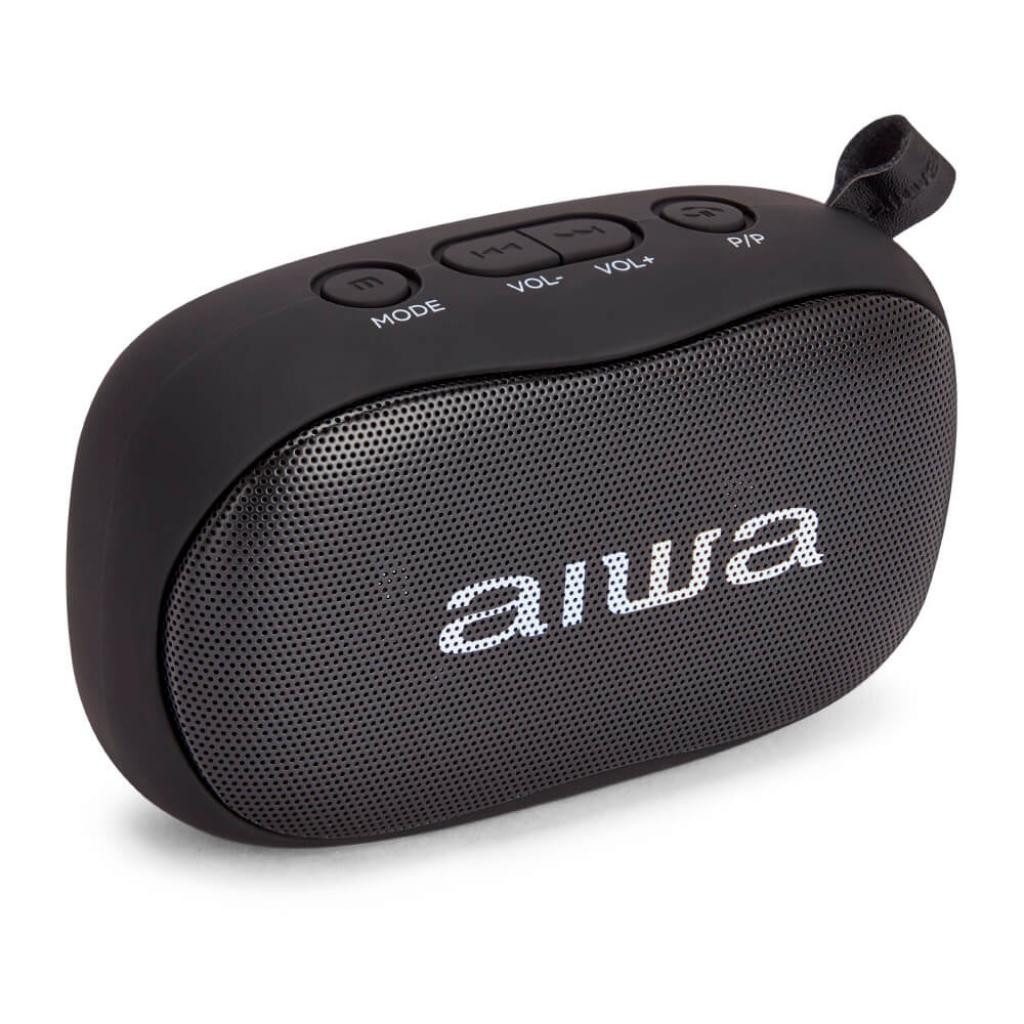 Aiwa BS-110BK Mini Bluetooth Колонки 10W HyperBass Musik Box Bluetooth-Lautsprecher (10 W, Bluetooth Колонки mit Freisprechfunktion)
