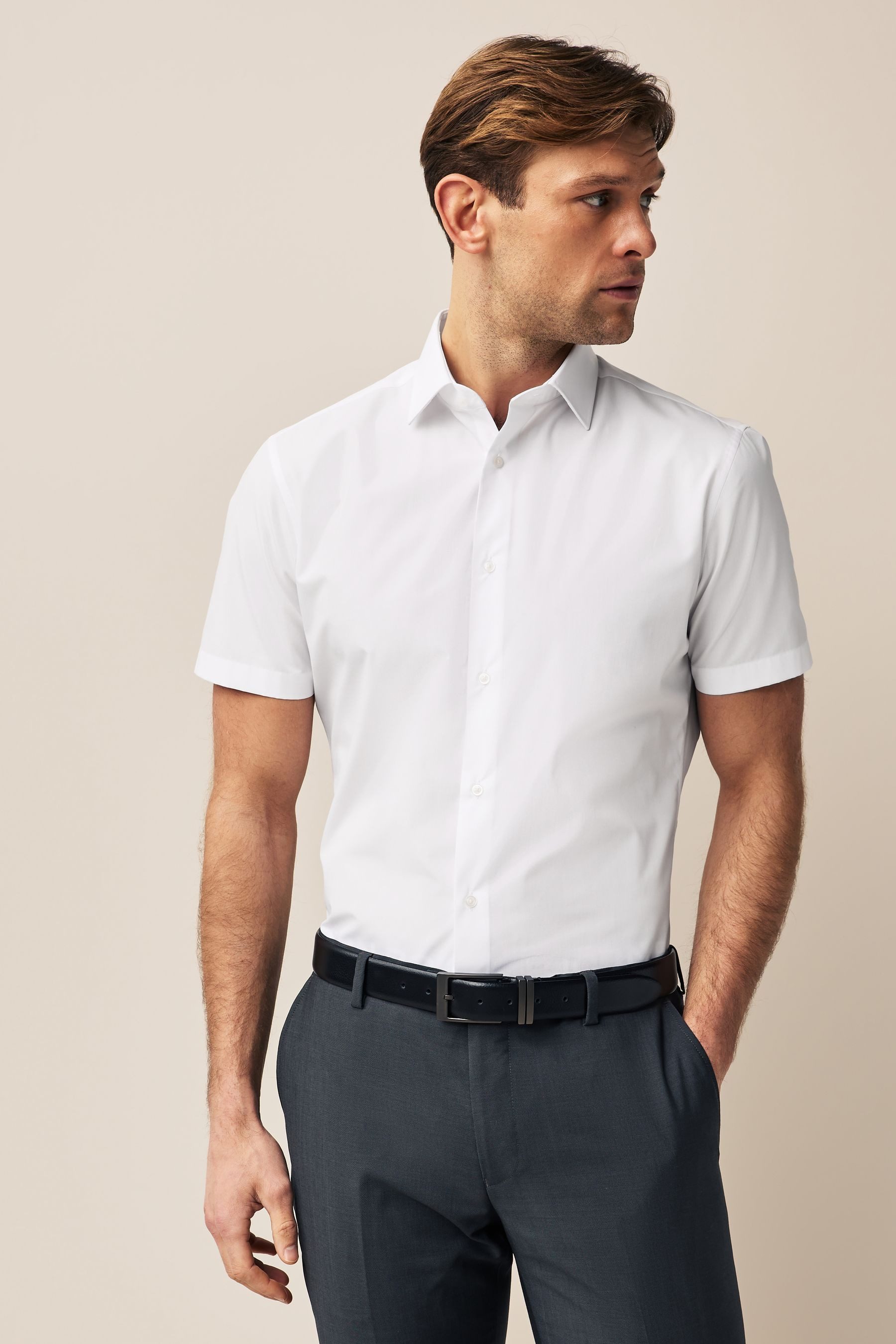 Next Kurzarmhemd Kurzärmeliges Slim Fit Hemd günstig online kaufen