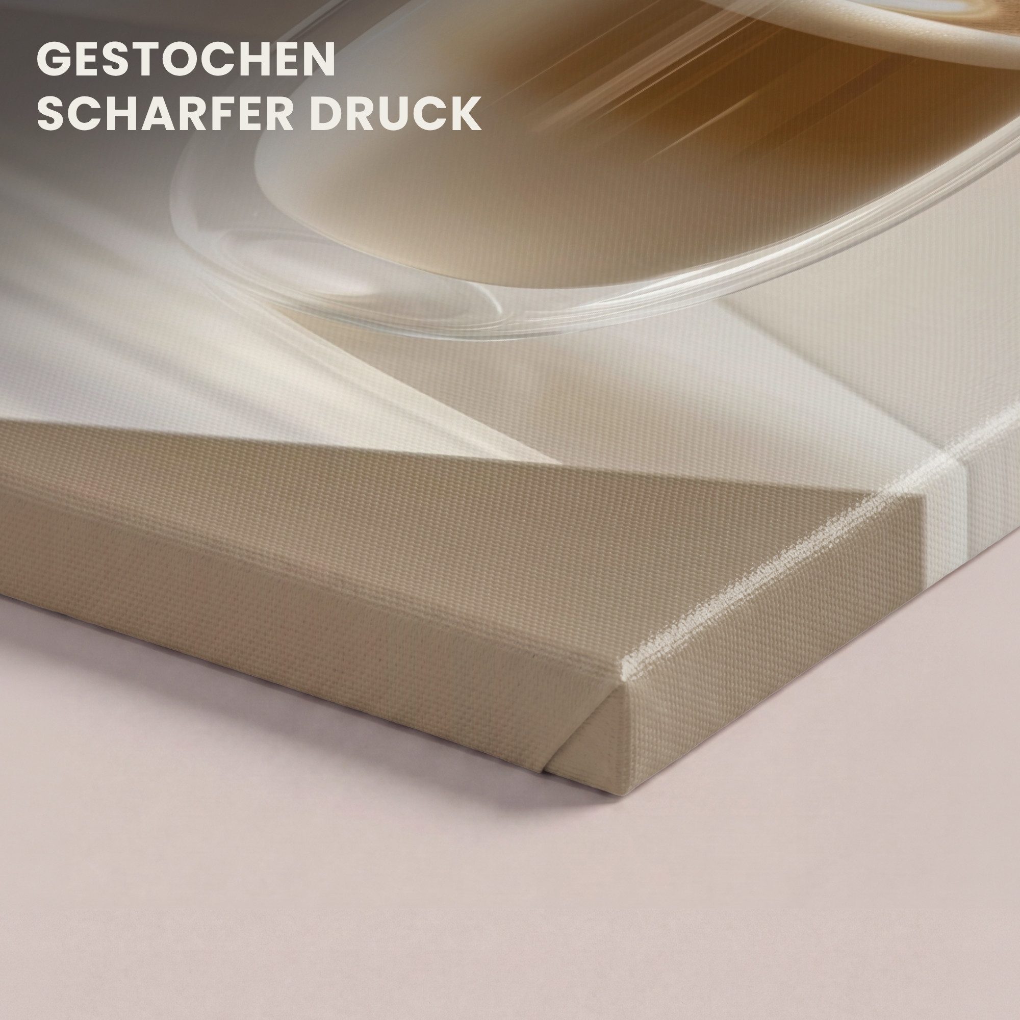 OneMillionCanvasses® Leinwandbild Becher - Latte - Minimalistisch - Schatten, Fotodruck (1 St), Wandbilder für Esszimmer, Wanddeko Bilder Küche, 30x20 cm – Bild 3 von 5