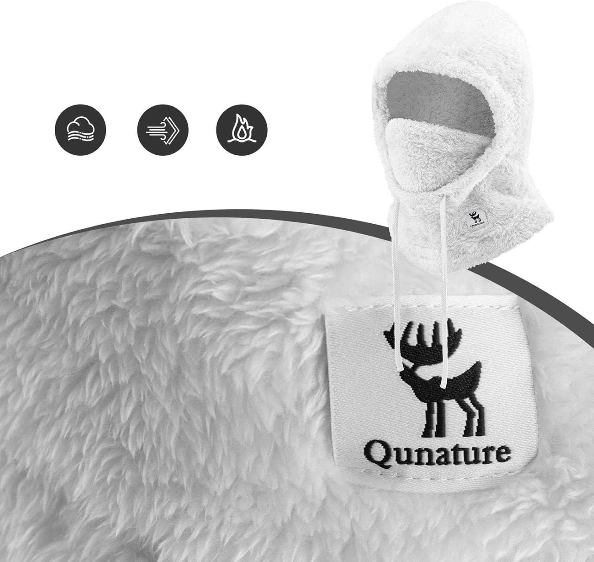 Qunature Sturmhaube aus weichem Doppelfleece-Material - Schützt das Gesicht vor Kälte