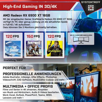 SYSTEMTREFF Gaming-PC-Komplettsystem (27", AMD Ryzen 9 7900X3D, Radeon RX 6900 XT, 32 GB RAM, 1000 GB SSD, Windows 11, WLAN)