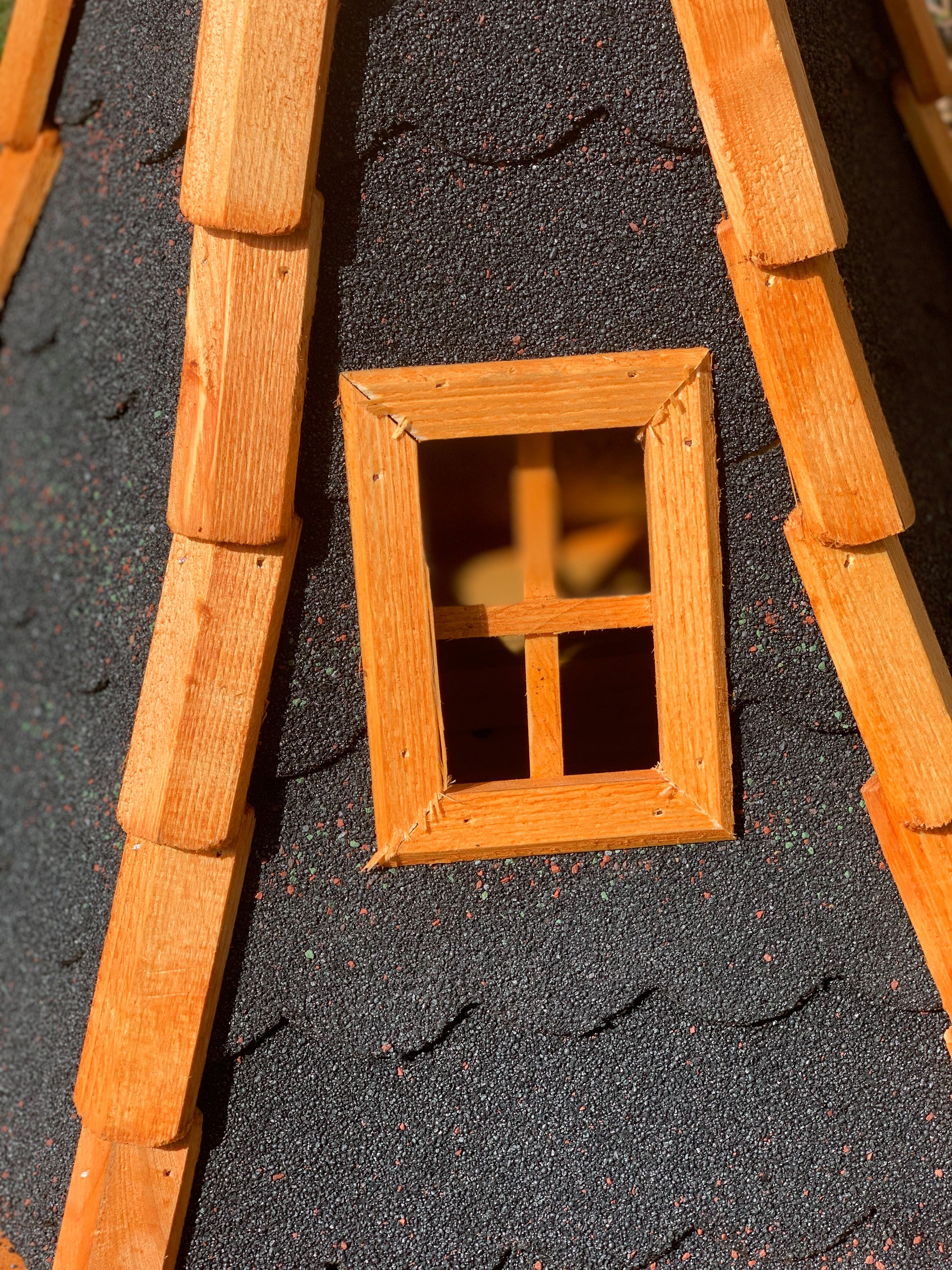 Holzdekoladen Deko-Windrad XL Gartenwindmühle Holz 130 cm mit Solar LED weiß drehbar