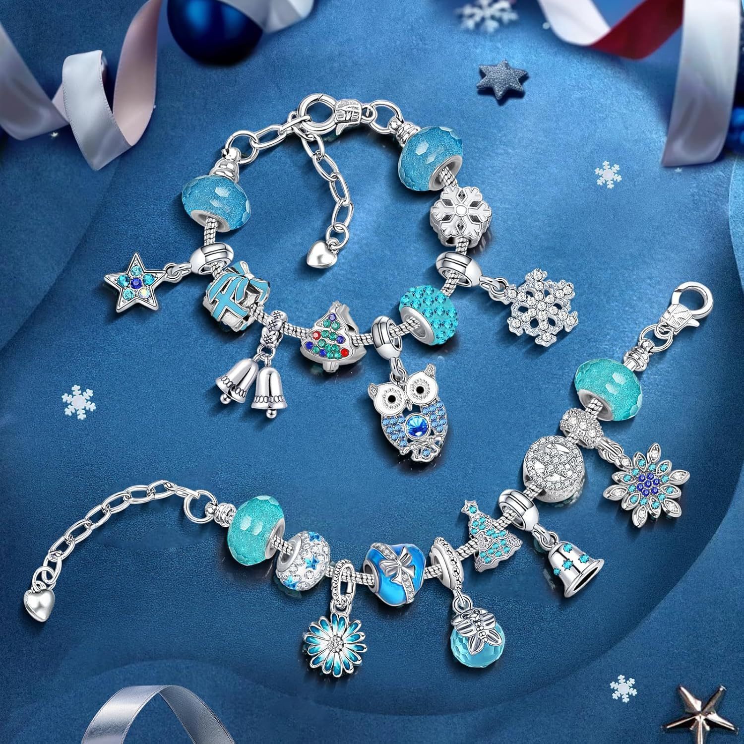 Coonoor Schmuck-Adventskalender 2025 Weihnachtskalender Schmuck Set Armbänder Halsketten (24 Füllung Adventskalender Schmuck Weihnachten Geschenke), Weihnachtskalender Geschenk für Kinder Teenager Frauen Mädchen