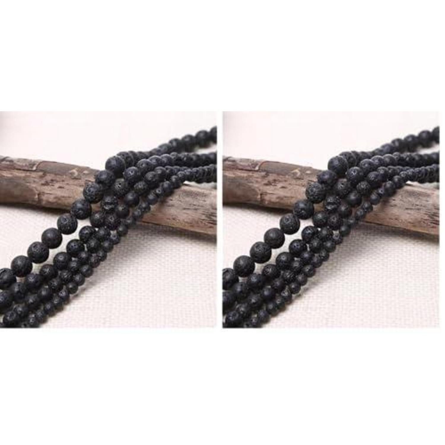 LuxusKollektion Lavasteine Lavaperlen Schwarz Mix 4-8mm (2er Pack), (2 St)