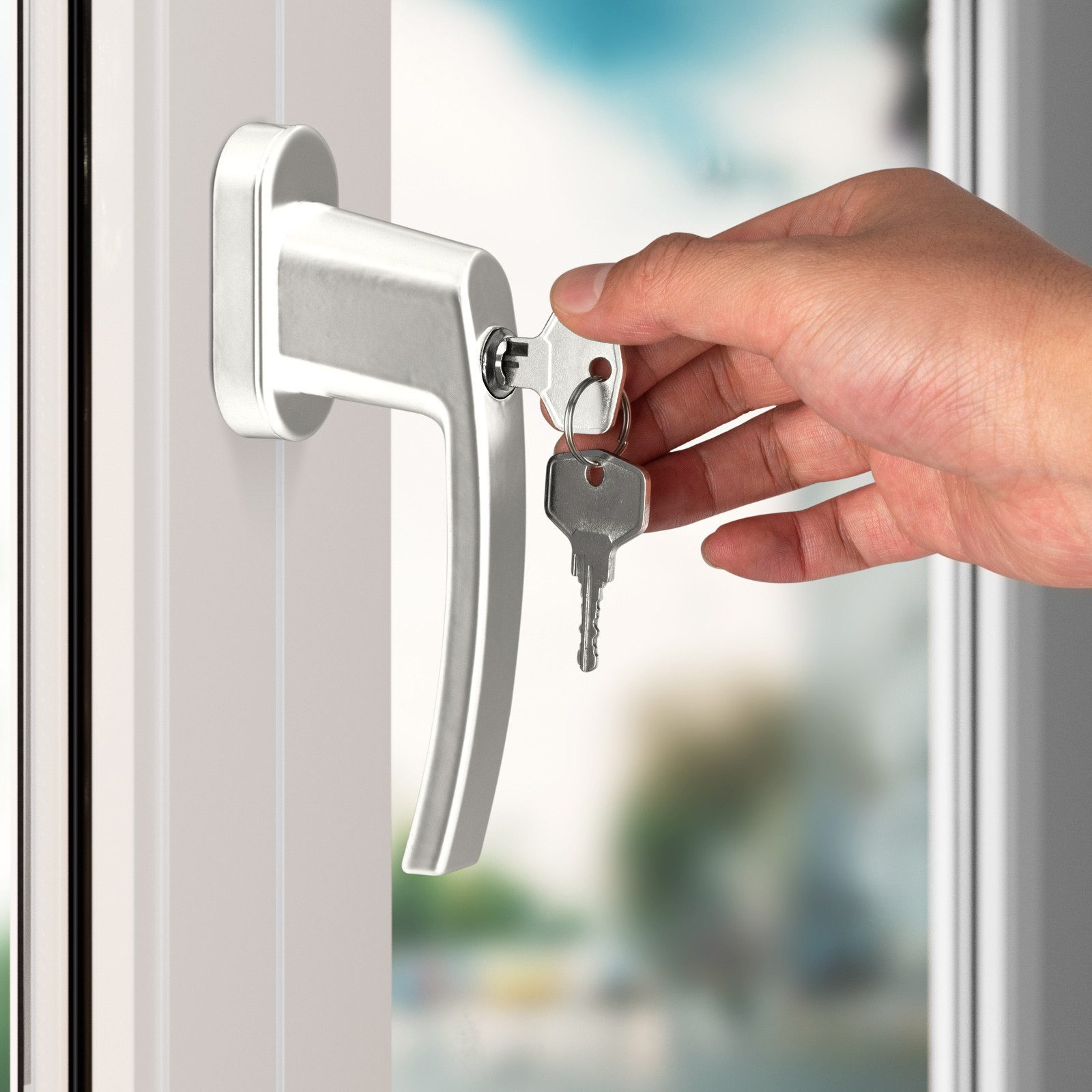 monzana Fenstergriff, 2x, Abschließbar Edelstahl 35mm Stiftlänge Fensterbeschlag Kindersicherung