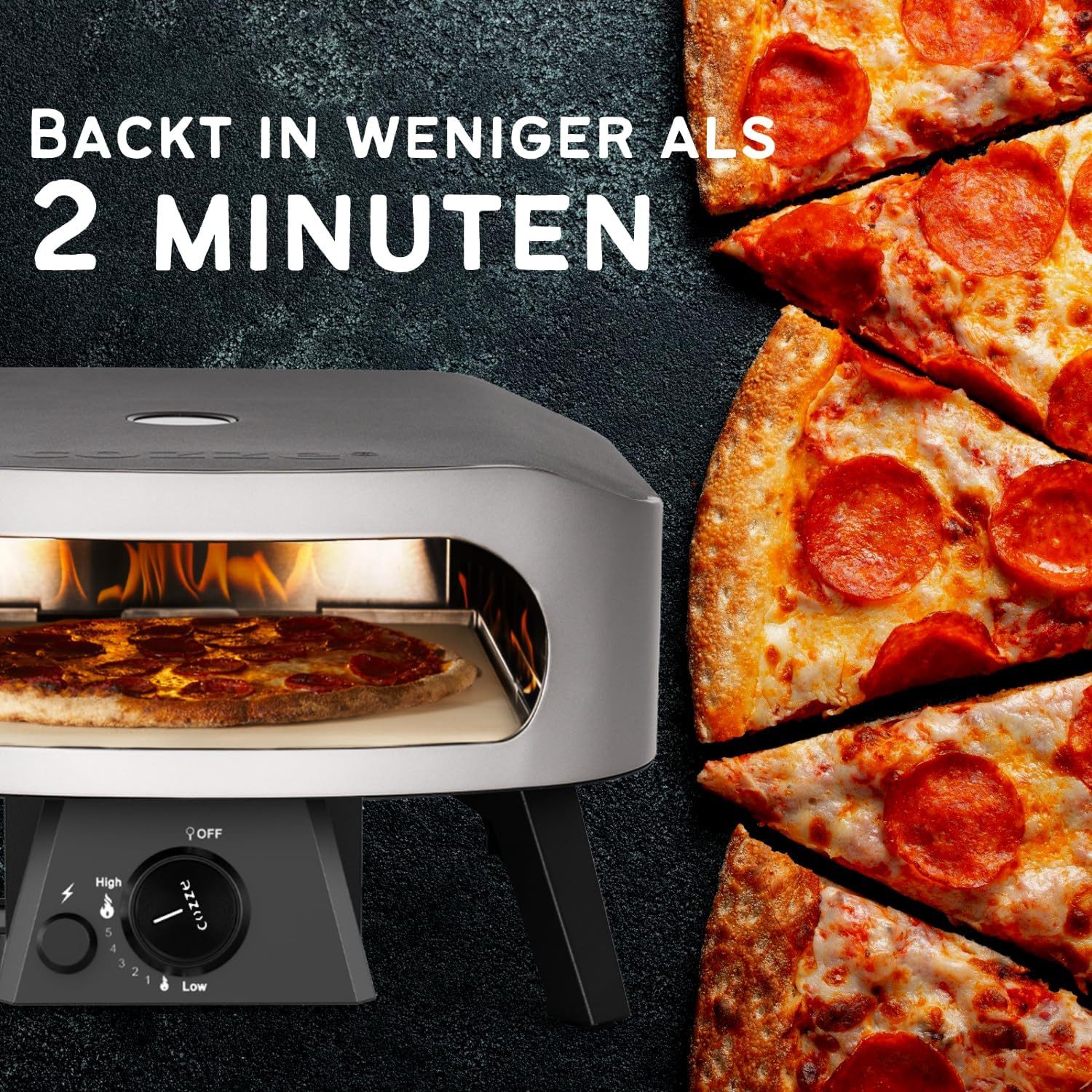 COZZE Elektrogrill COZZE Mini Pizzaofen Classic Gas 13 Zoll Tisch Pizzaofen