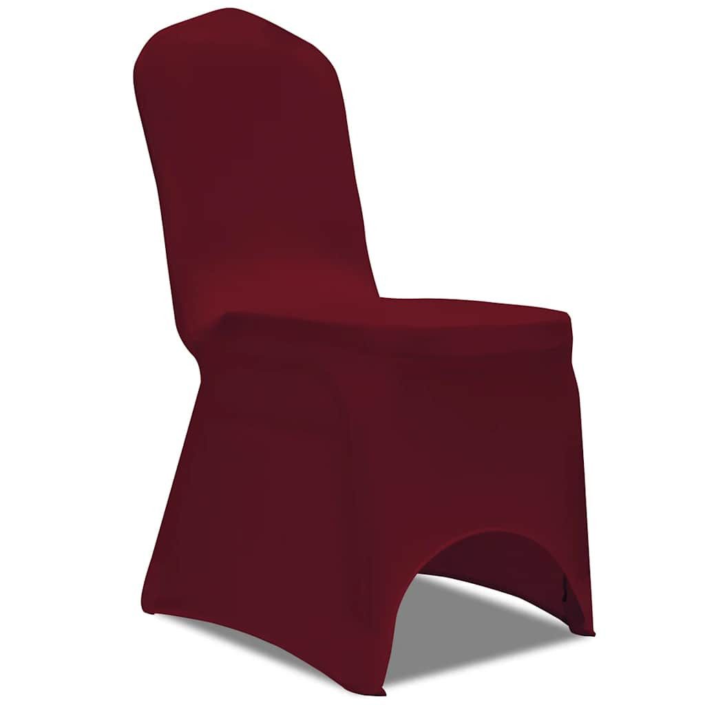 vidaXL Hussen-Set 50 x Stuhlhusse Stretchhusse Bordeaux, 50 x Stuhlhusse Stretchhusse Bordeaux