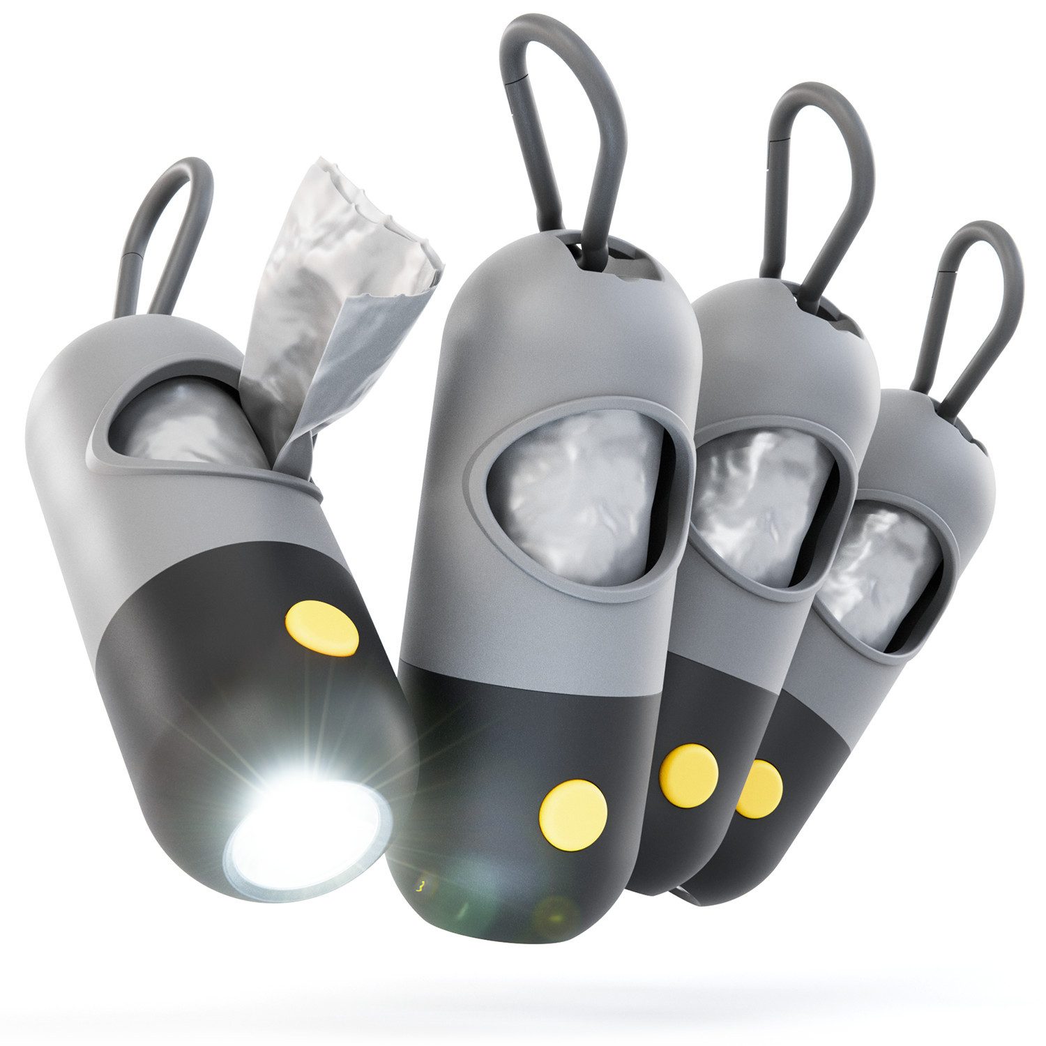 greate. Hundekotbeutel 4x Kotbeutelspender mit Taschenlampe & Karabinerhake günstig online kaufen