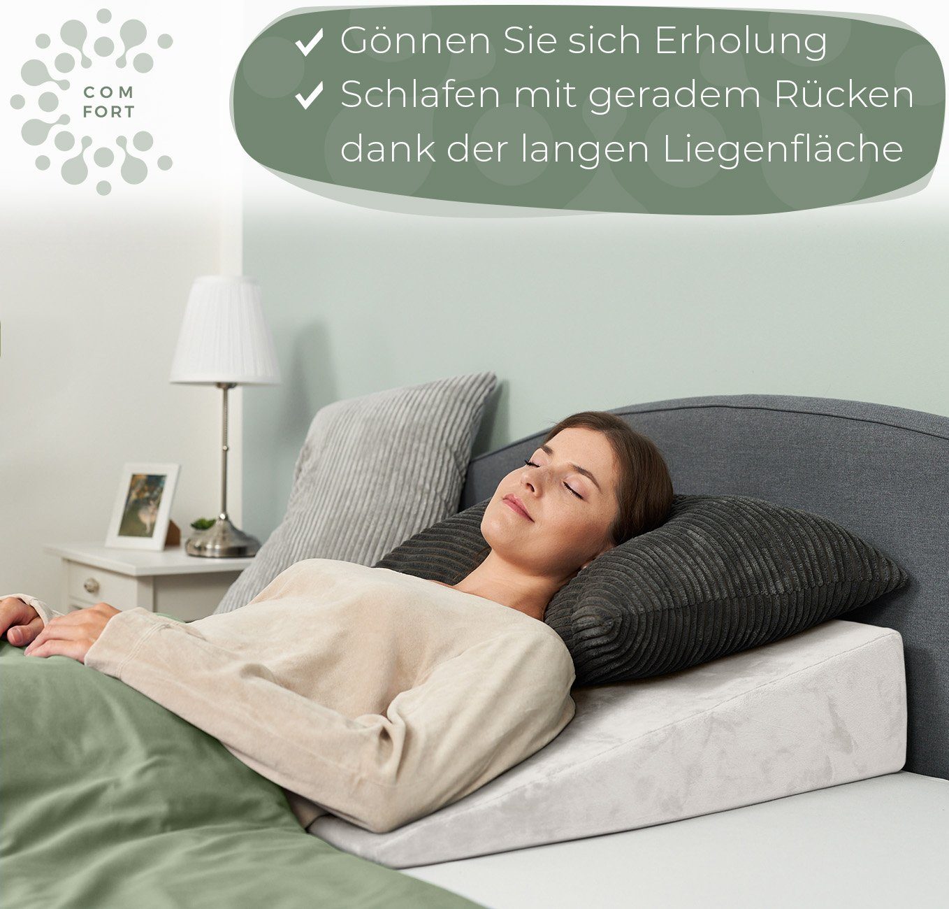 Well B4 Keilkissen für Bett und Couch, Matratzenkeil [mit 2 Liegezonen], Rü günstig online kaufen