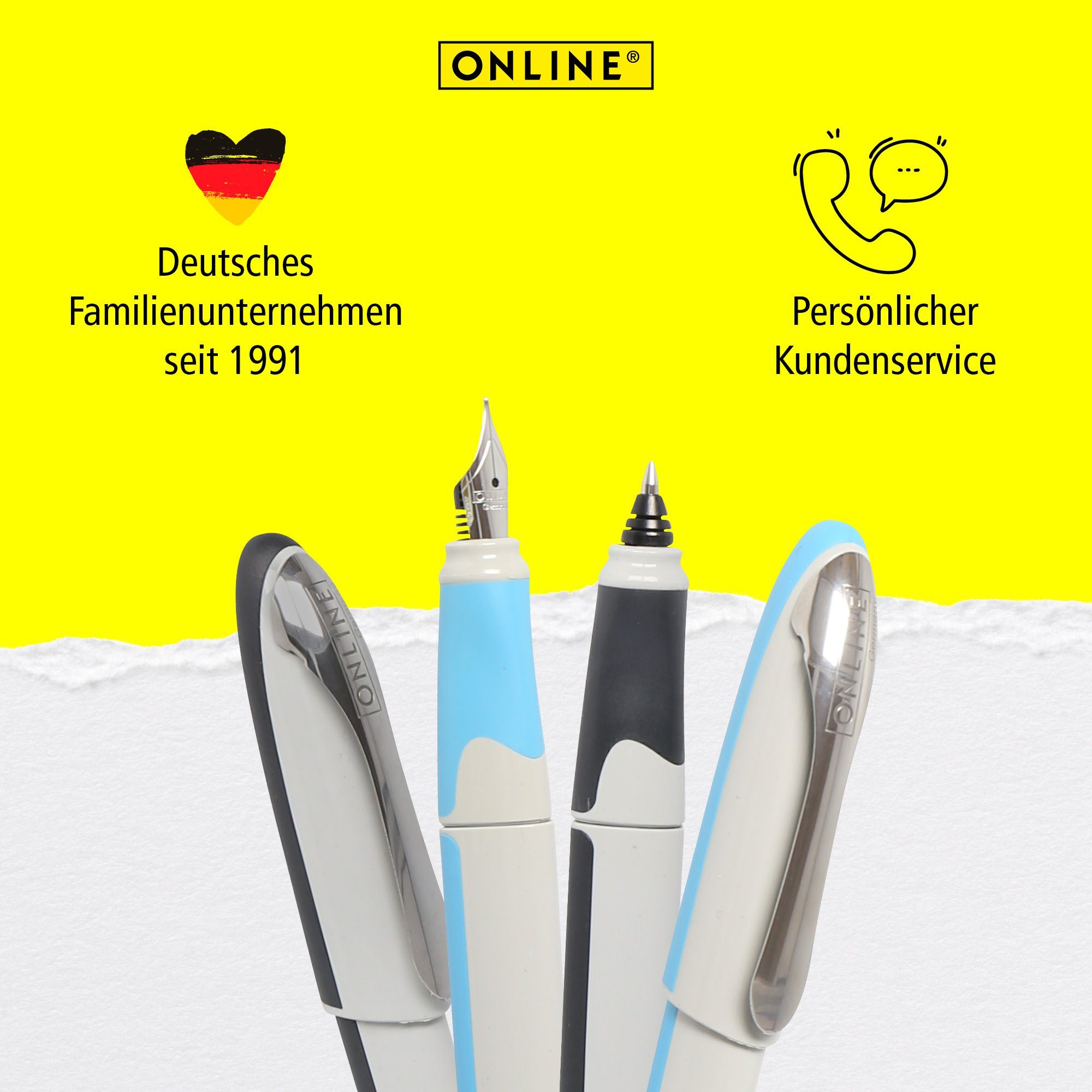Online Pen Schule Tintenroller Blauer für ergonomisch, Engel Air, ideal Rollerball Grau Zertifiziert, die