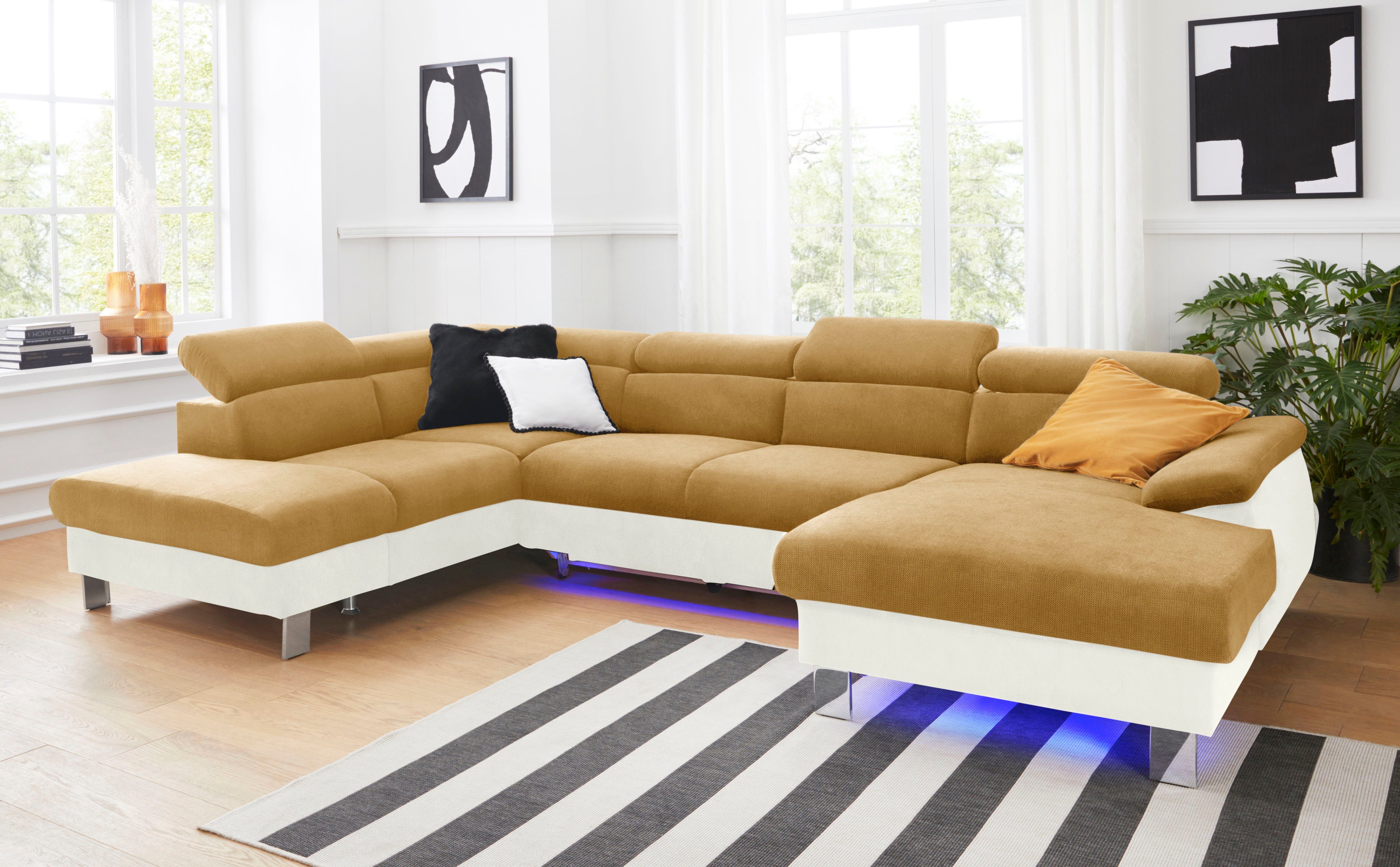 COTTA Wohnlandschaft "Komaris U-Form, B: 320 cm" mit Kopfteilverstellung, o günstig online kaufen