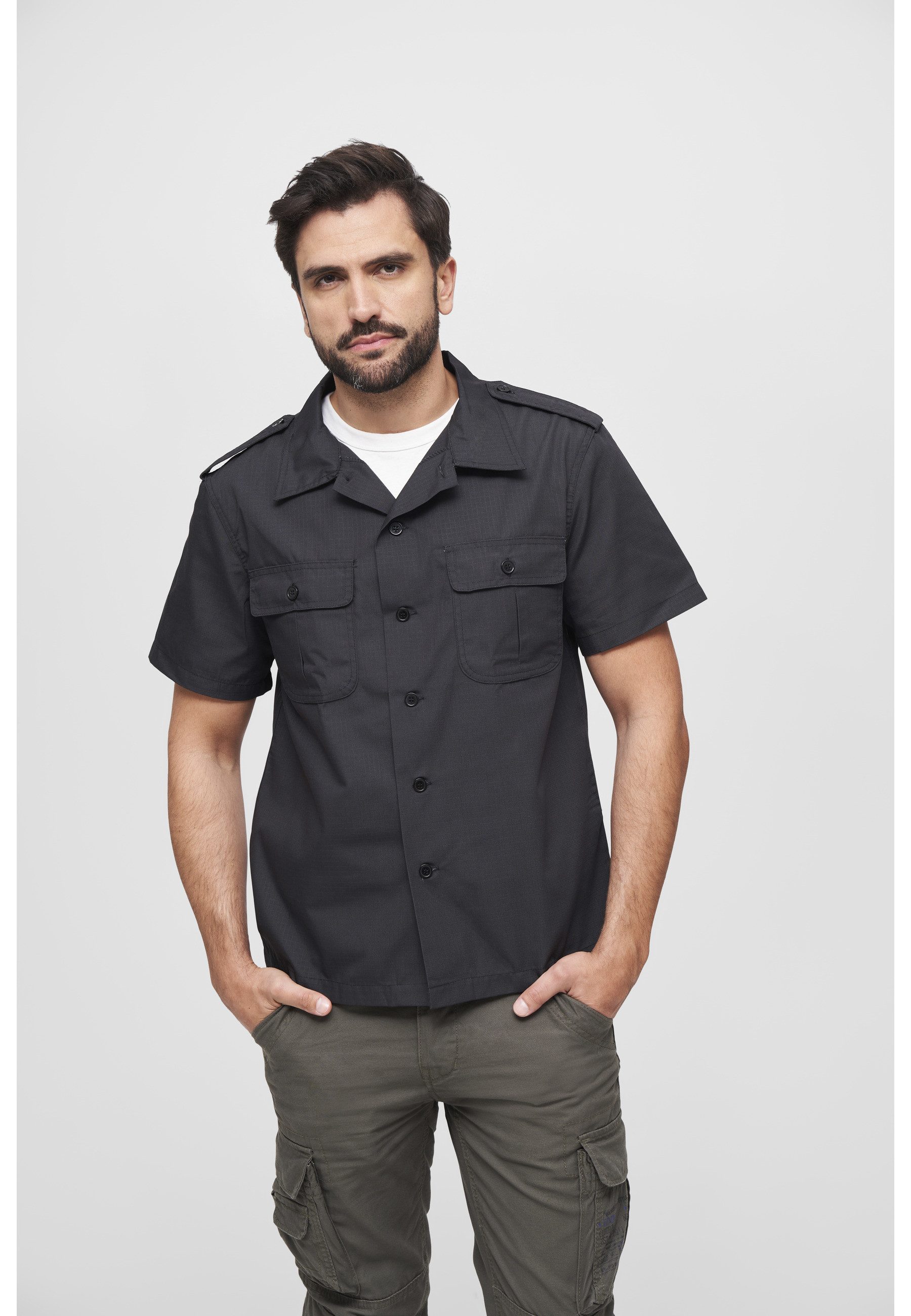 Brandit Langarmhemd Brandit Herren US Shirt Ripstop shortsleeve (1-tlg)