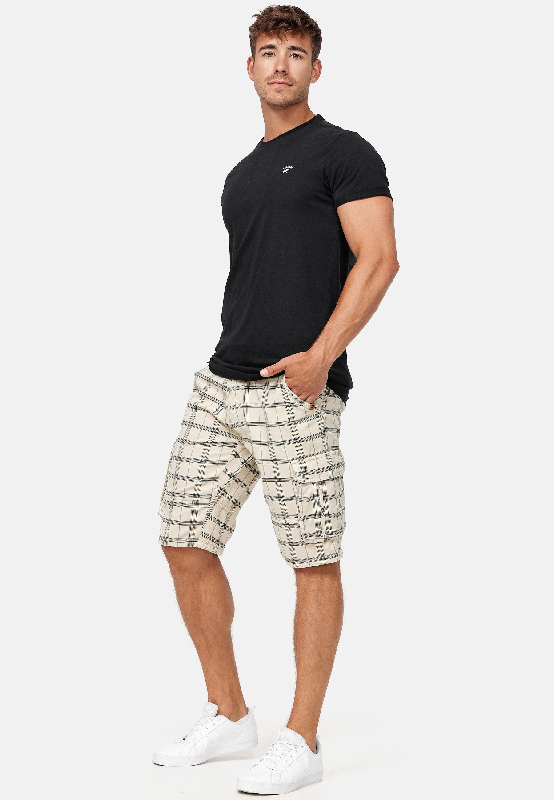 Indicode Cargoshorts Herren Monroe Cargo Cargo Shorts Herrenshorts mit 6 Taschen inkl. Gürtel