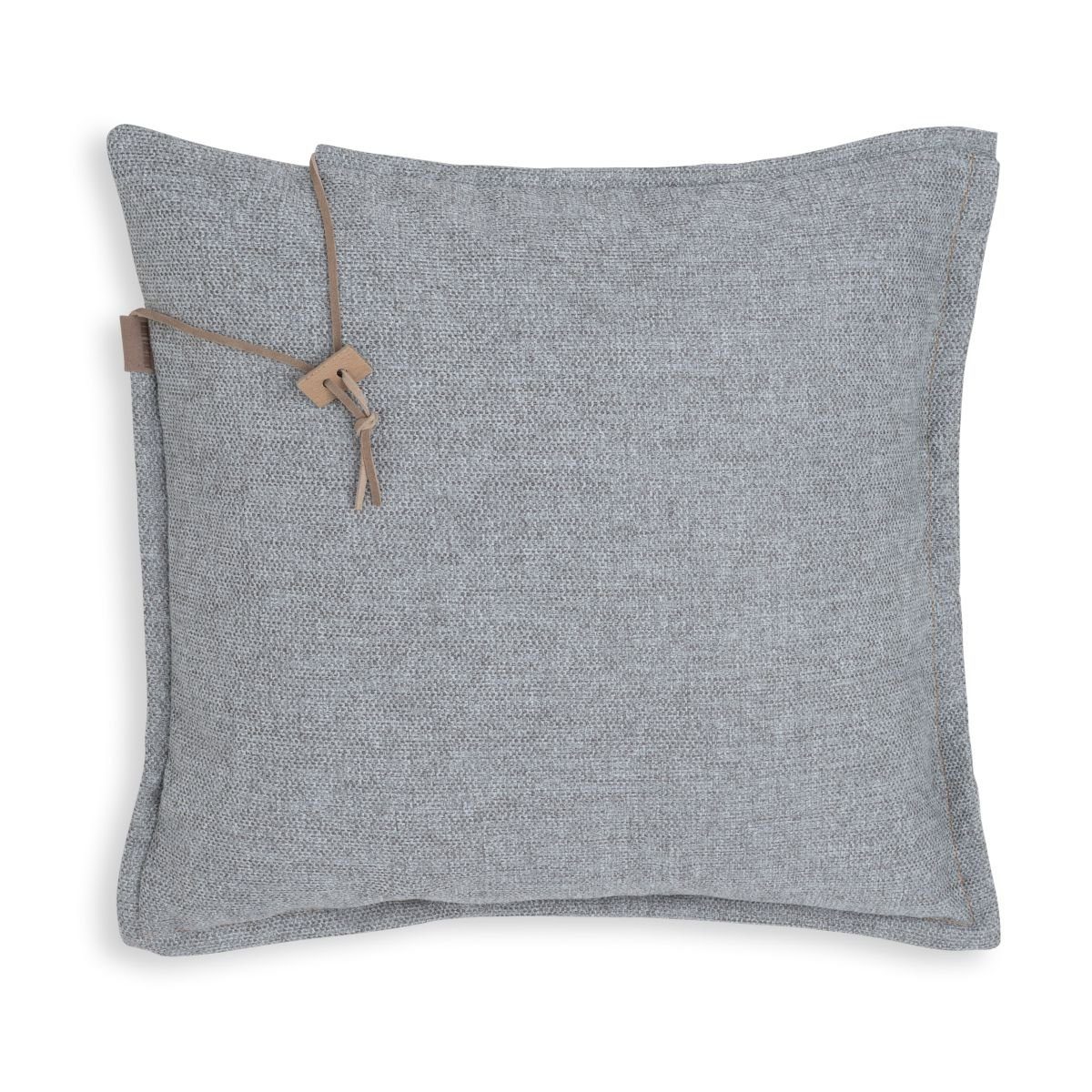 Knit Factory Dekokissen Knit Factory Imre Kissen 50x50 cm Glatt Grau, Dekokissen Couch kissen Sofa Kissen