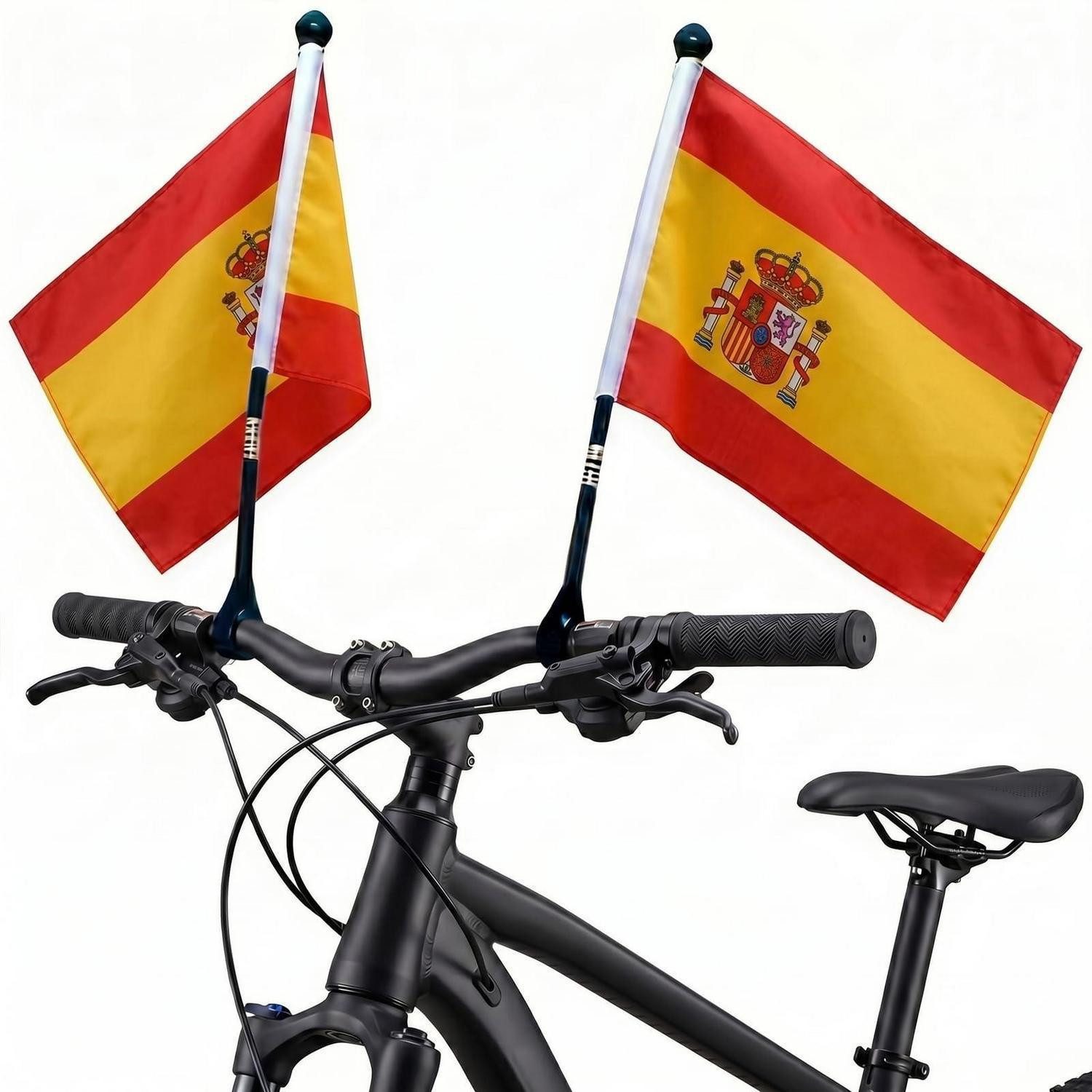LuxusKollektion Fahne 2er-Set Fahrradfahne Spanien 14x21cm Clip-Halterung