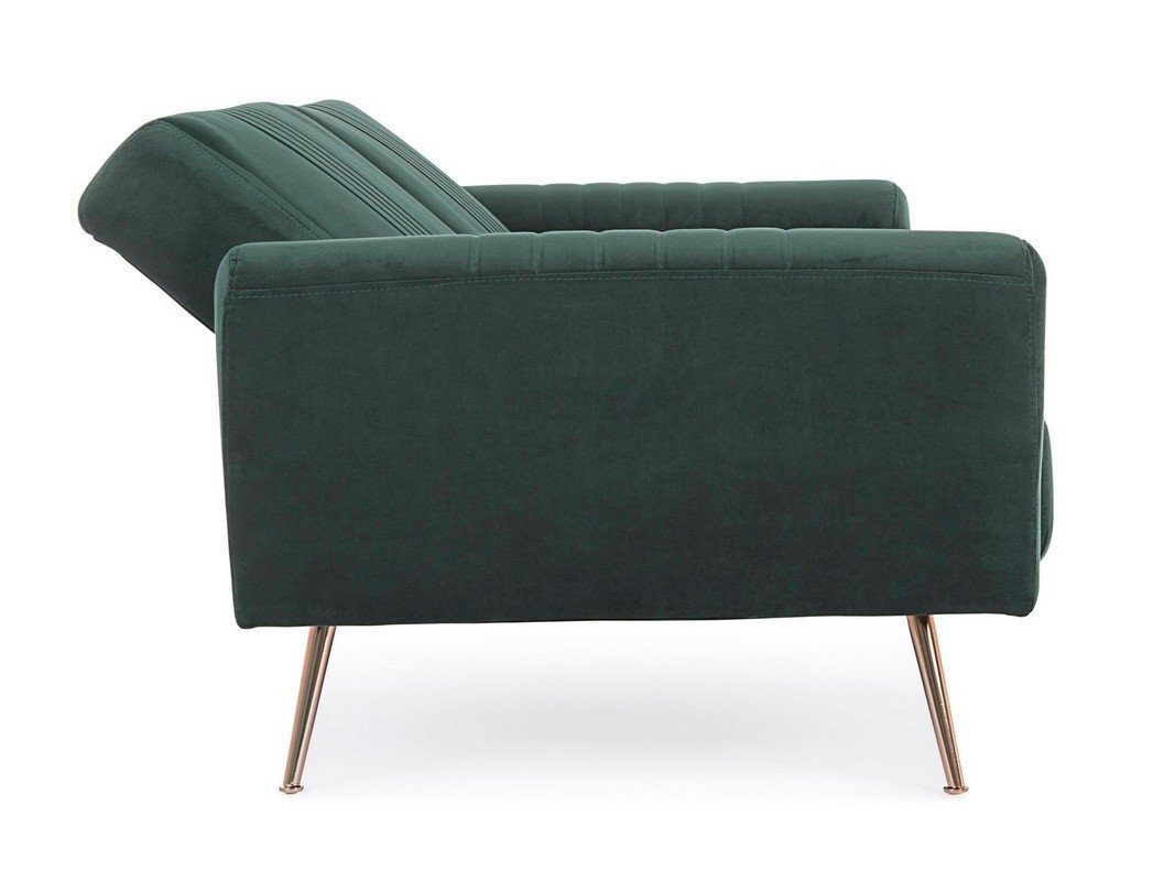 Samt Couch Sofa 210x45x85cm Polster Sofa Bettsofa Johnny Natur24 Dunkelgrün