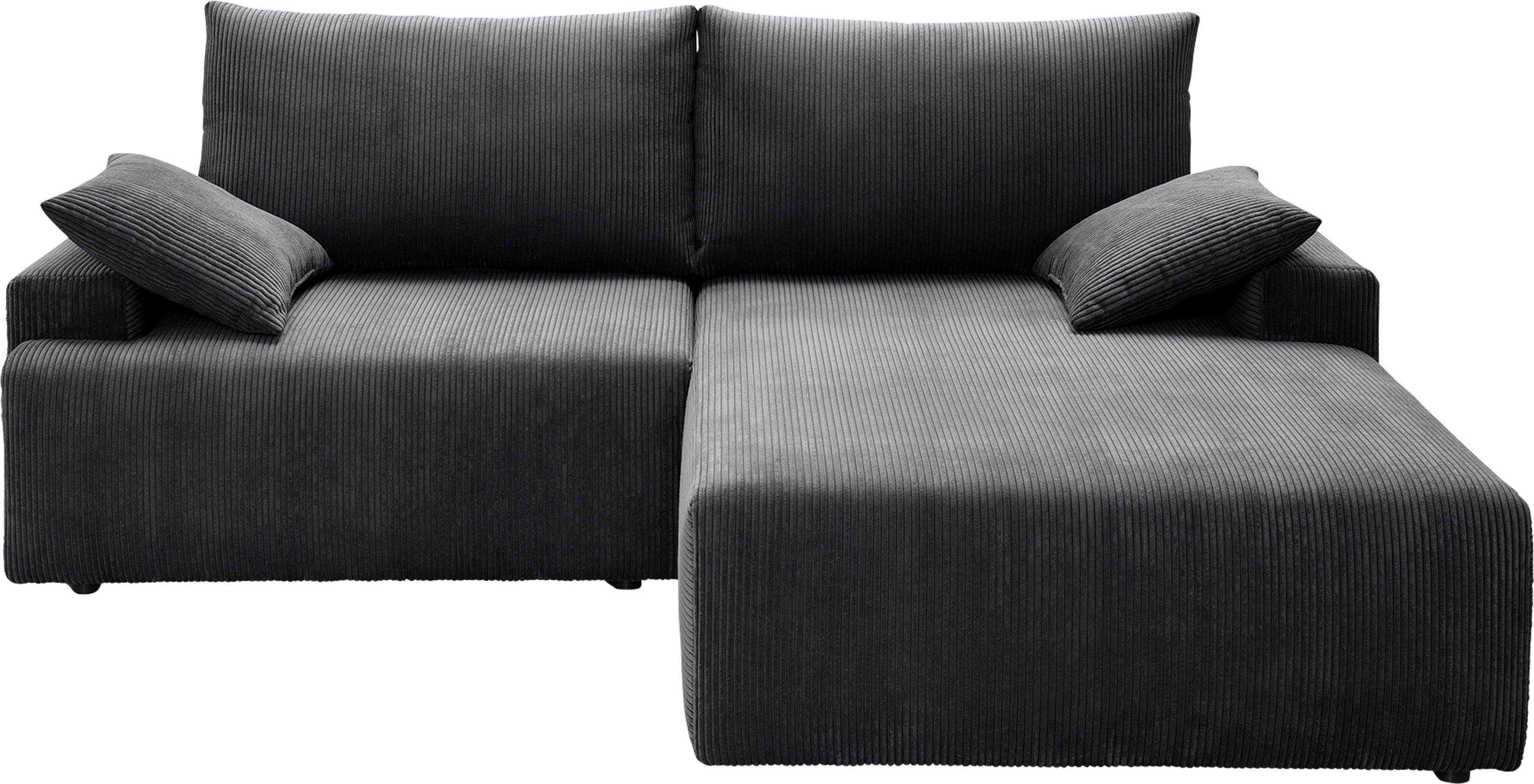 - und sofa Bettfunktion fashion verschiedenen Bettkasten exxpo inklusive Orinoko, Cord-Farben anthrazith in Ecksofa