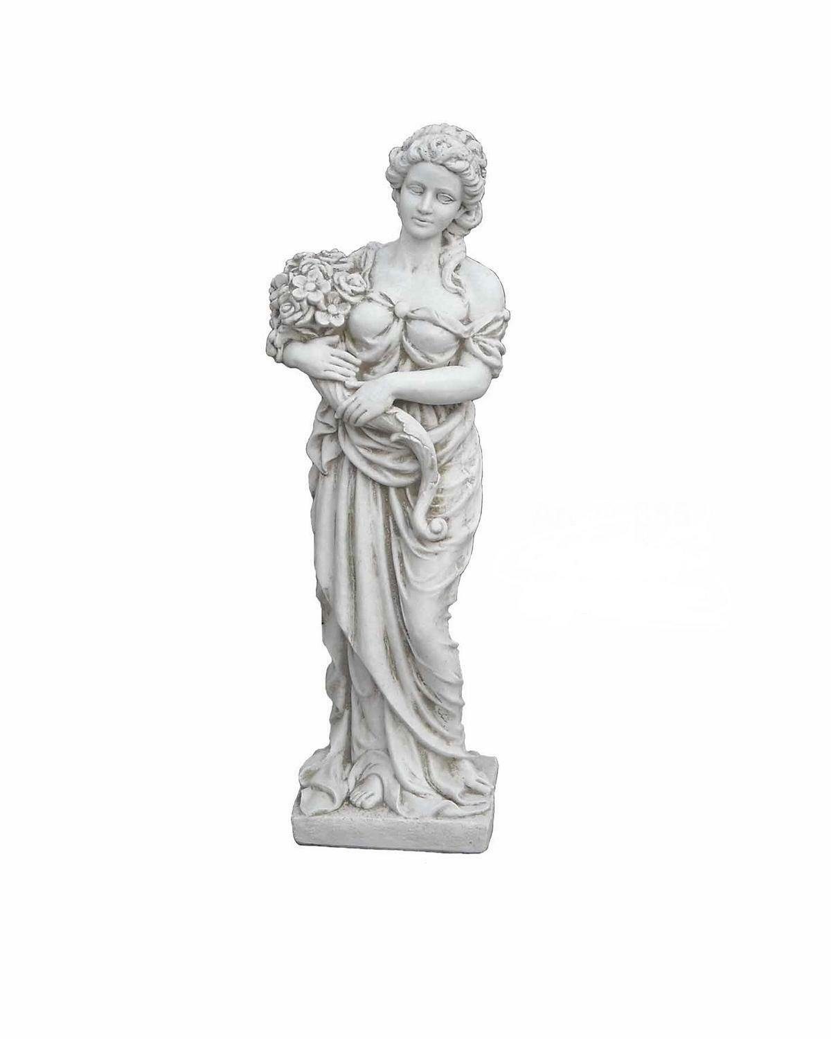 Antikes Wohndesign Gartenfigur Blumenfrau Griechische Gartenfigur mit
