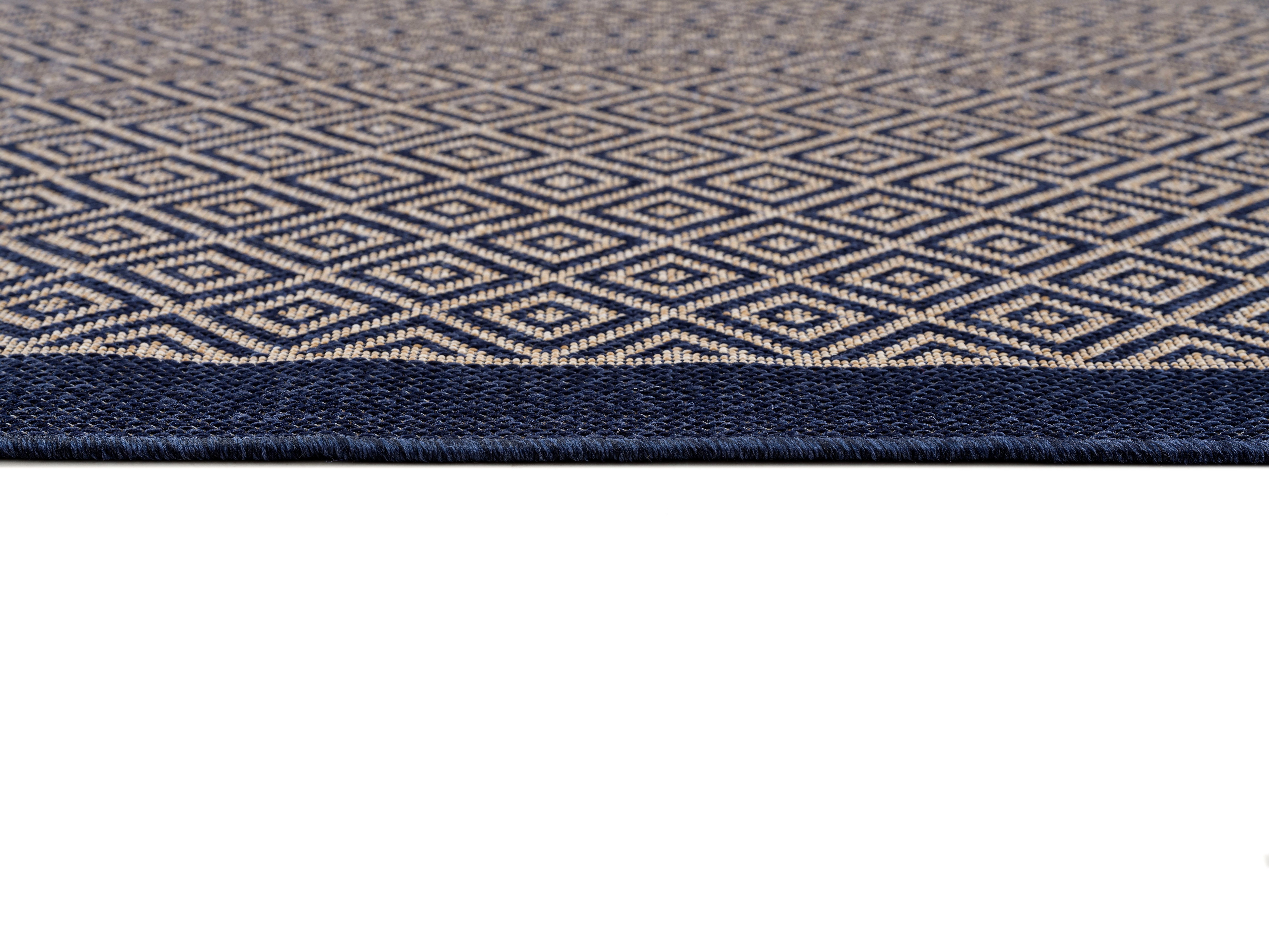 mit Bordüre,Rauten-Design, Teppich andas, rechteckig, 8 UV-beständig, wetterfest Outdoor Aliza, mm, geeignet & blau Höhe: