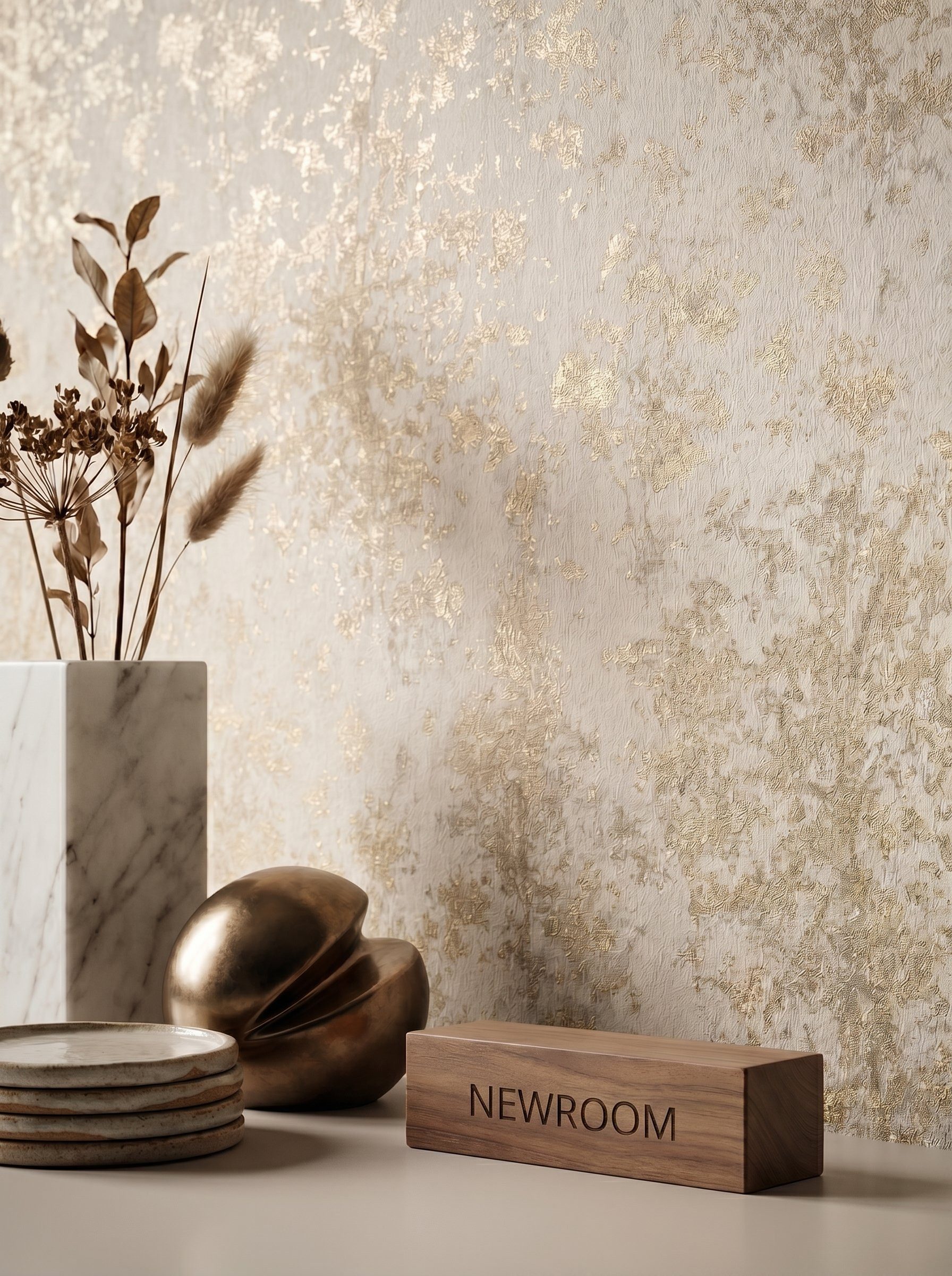 Newroom Vliestapete Jelmira Creme Gelb Tapete Vliestapete Blumen, Floral, Blumenranke, strukturiert, Mustertapete