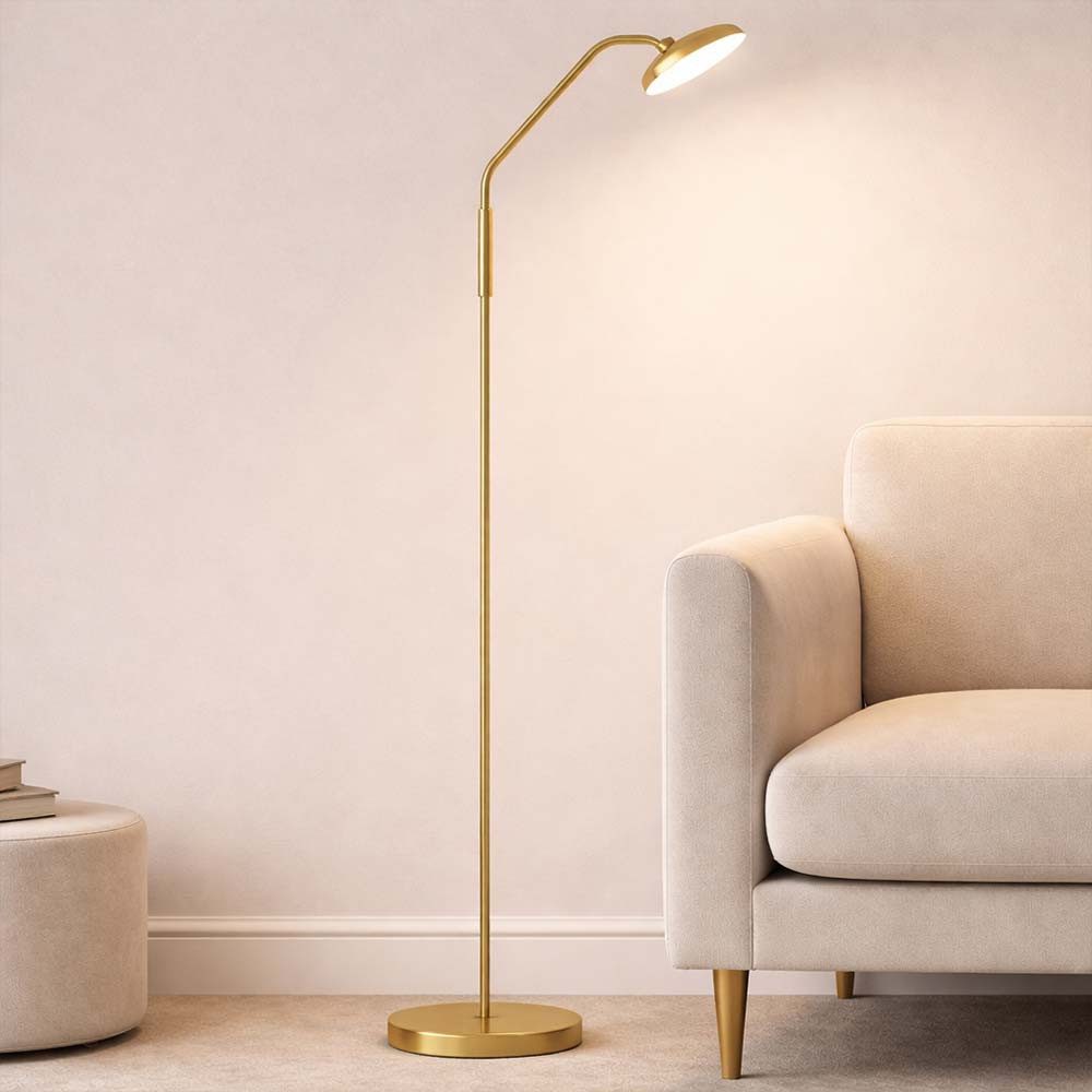 FISCHER & HONSEL LED Stehlampe, LED-Leuchtmittel fest verbaut, Warmweiß, Neutralweiß, Farbwechsel, Stehlampe Stehleuchte Touchdimmer Leselampe messing LED 135 cm