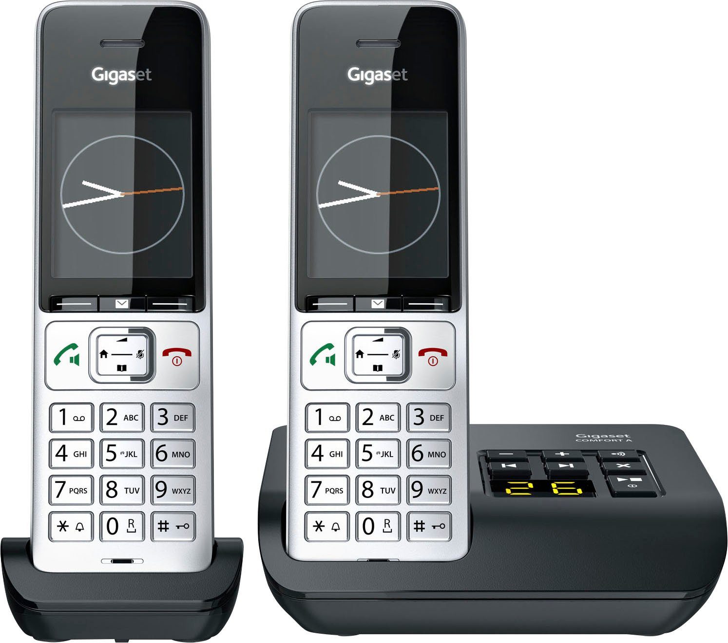 Gigaset COMFORT 500A Duo Schnurloses (Mobilteile: Lesbarkeit (2,2 TFT-Farbdisplay 5,6 2), DECT-Telefon optimale für cm Zoll)