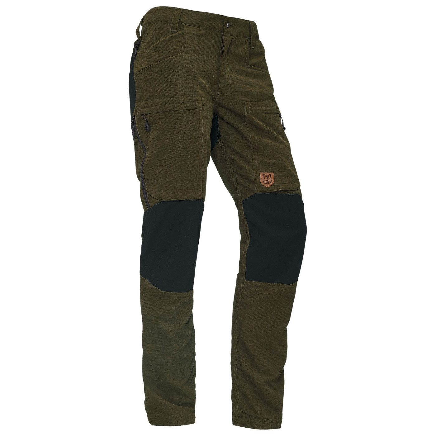 Rensing Outdoorhose Outdoor Stretchhose mit Besatz oliv/schwarz 2 verschließbare Lüftungsschlitze