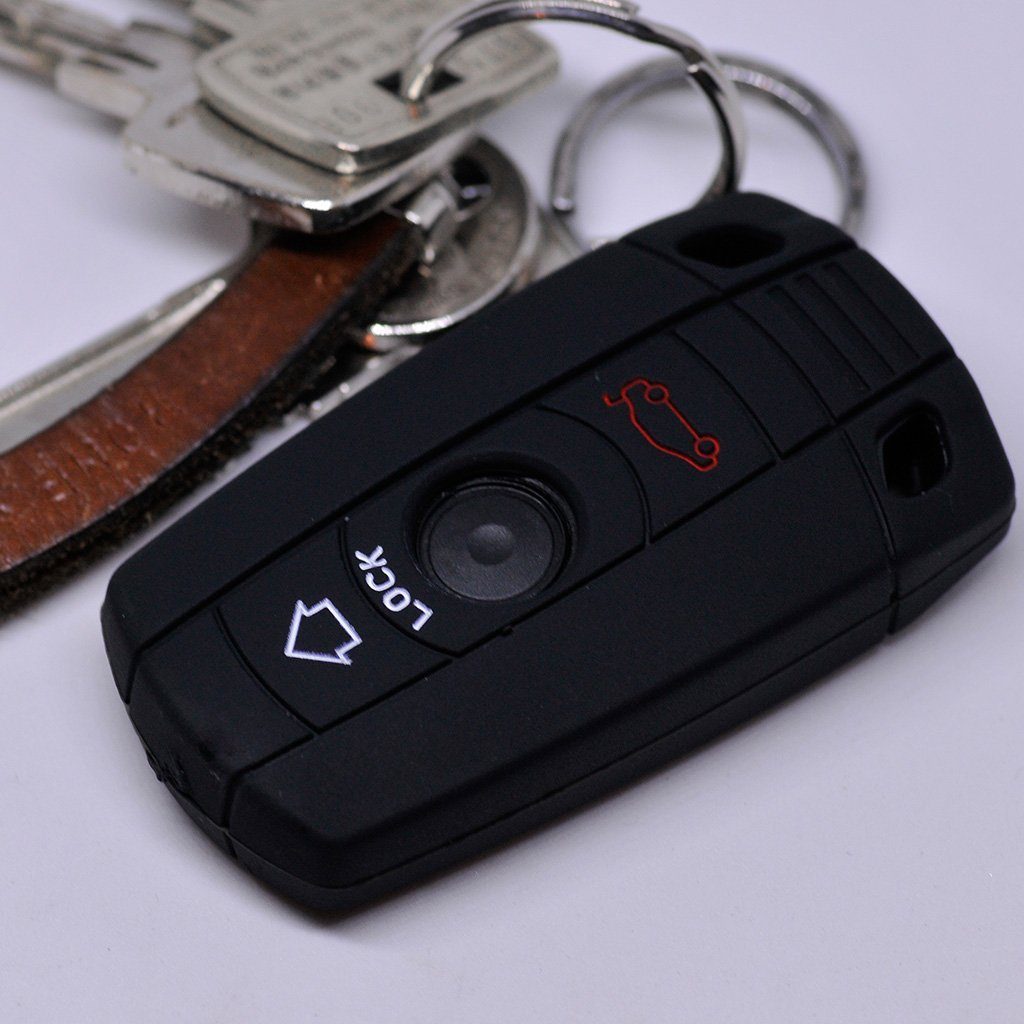 E60 E90 Schwarz, ab BMW Schutzhülle Z4 Autoschlüssel E81 Silikon Schlüsseltasche E89 E87 E72 1er 5er E82 E71 2008 E91 für E88 mt-key Softcase