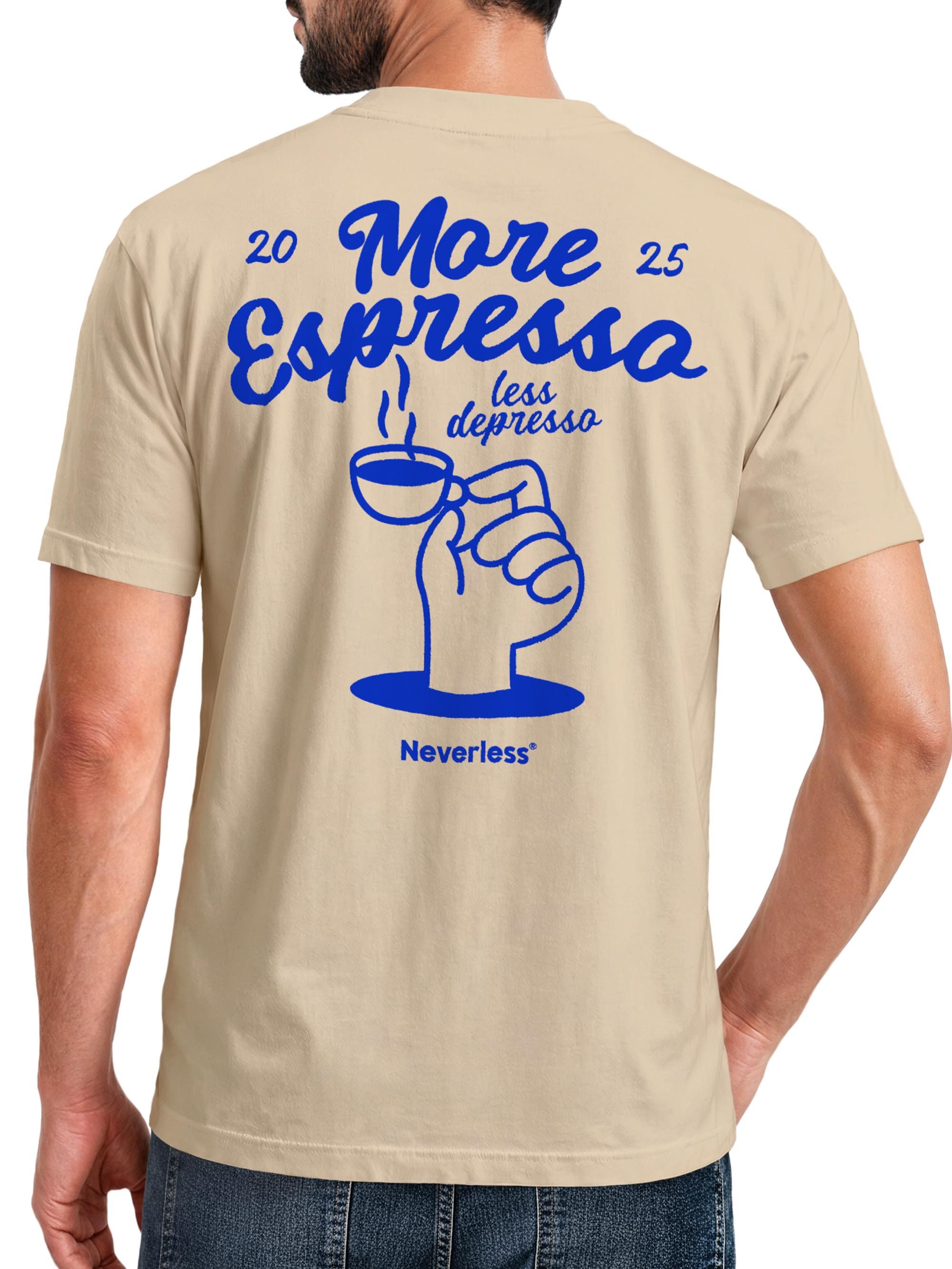 Neverless Print-Shirt Herren T-Shirt Backprint More Espresso Kaffeeliebhaber Grafikshirt mit Print