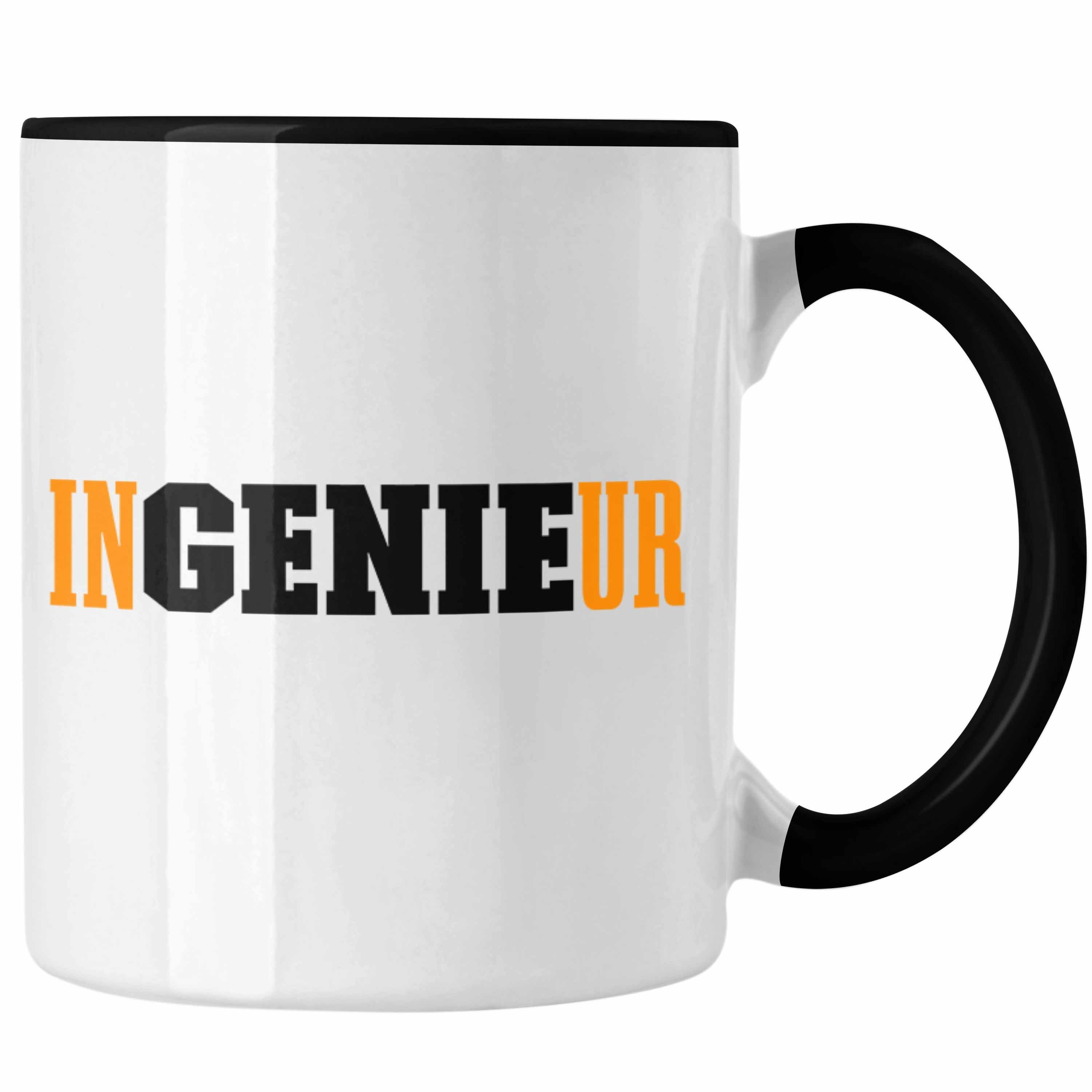Trendation Tasse Trendation Geschenk Kaffeetasse Geschenkidee Ingeneur Ingenieur - Gadget Schwarz Tasse