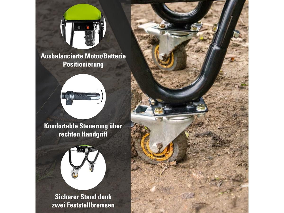 ZIPPER Motorschubkarre ZI-EWB500LI, 75 l, Set, inkl. Ladekabel, 150 kg Traglast, 75 L Fassungsvermögen – Bild 4 von 5