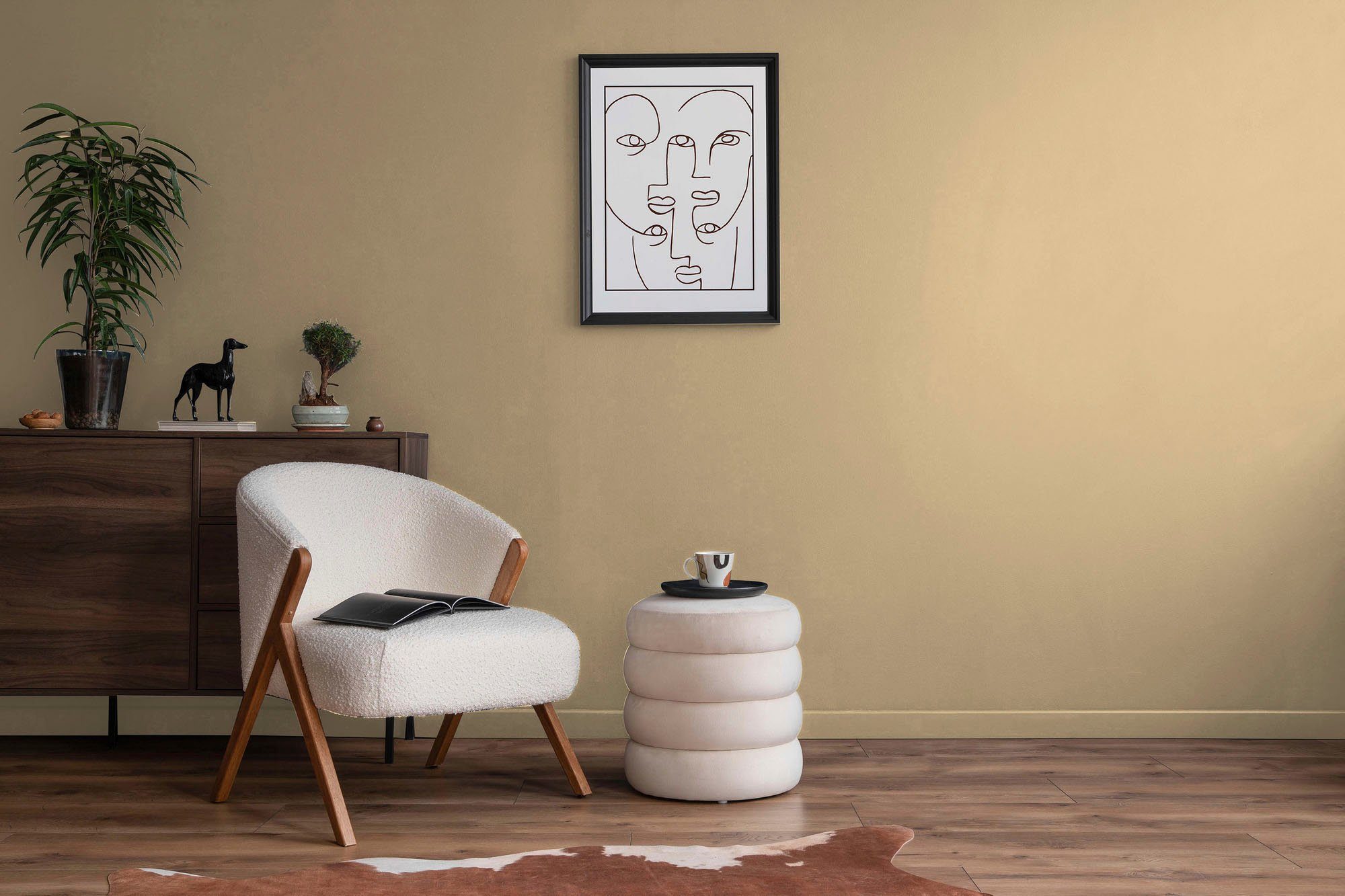 A.S. Création Tuchmatt Innenwandfarbe PURO saffron Wandfarbe Wohnzimmer, smooth c8010 saffron, für smooth Farbwelt und Orange ideal Premium Flur Schlafzimmer, Küche