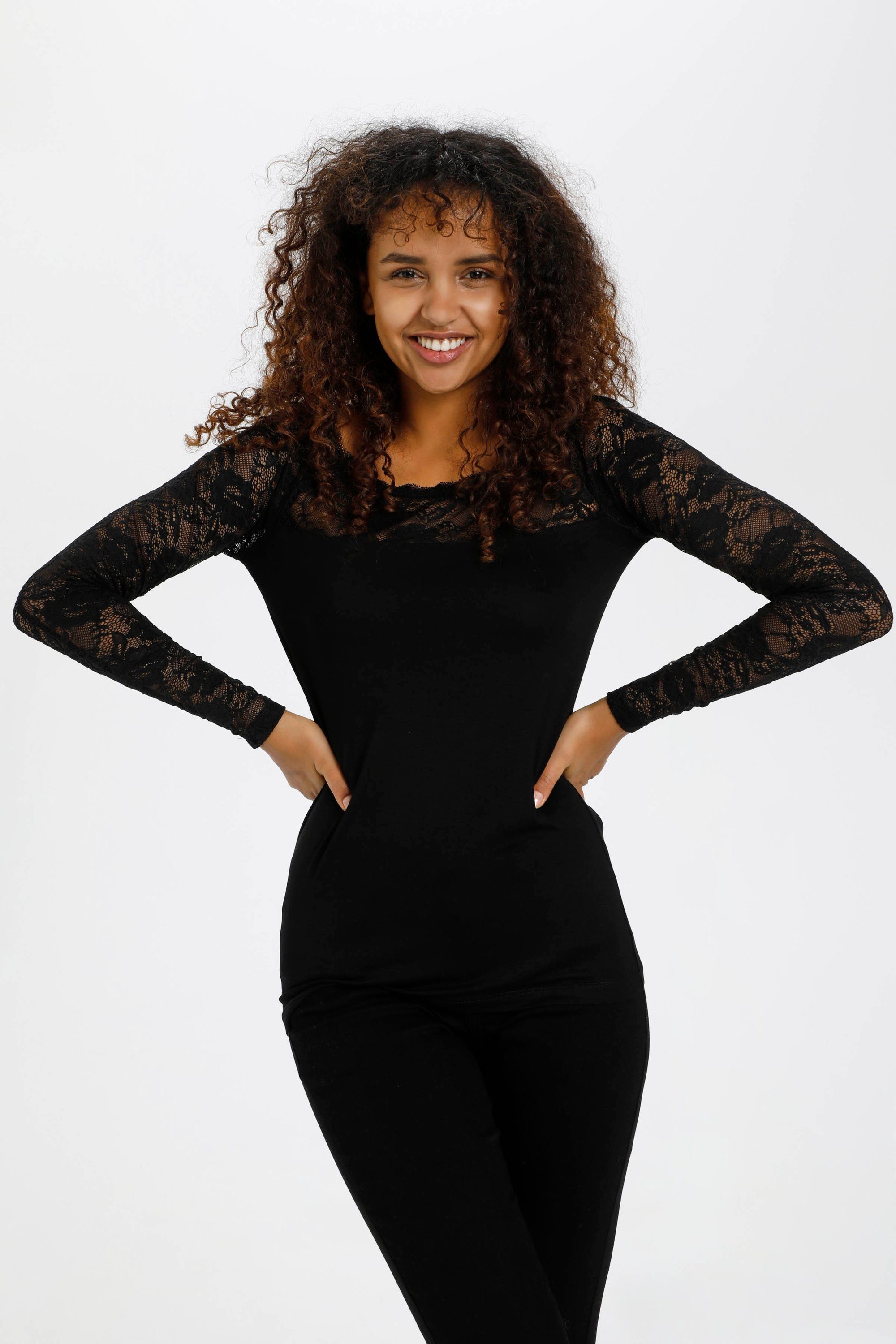 KAFFE Langarmbluse Langarm-Shirt Lacy günstig online kaufen
