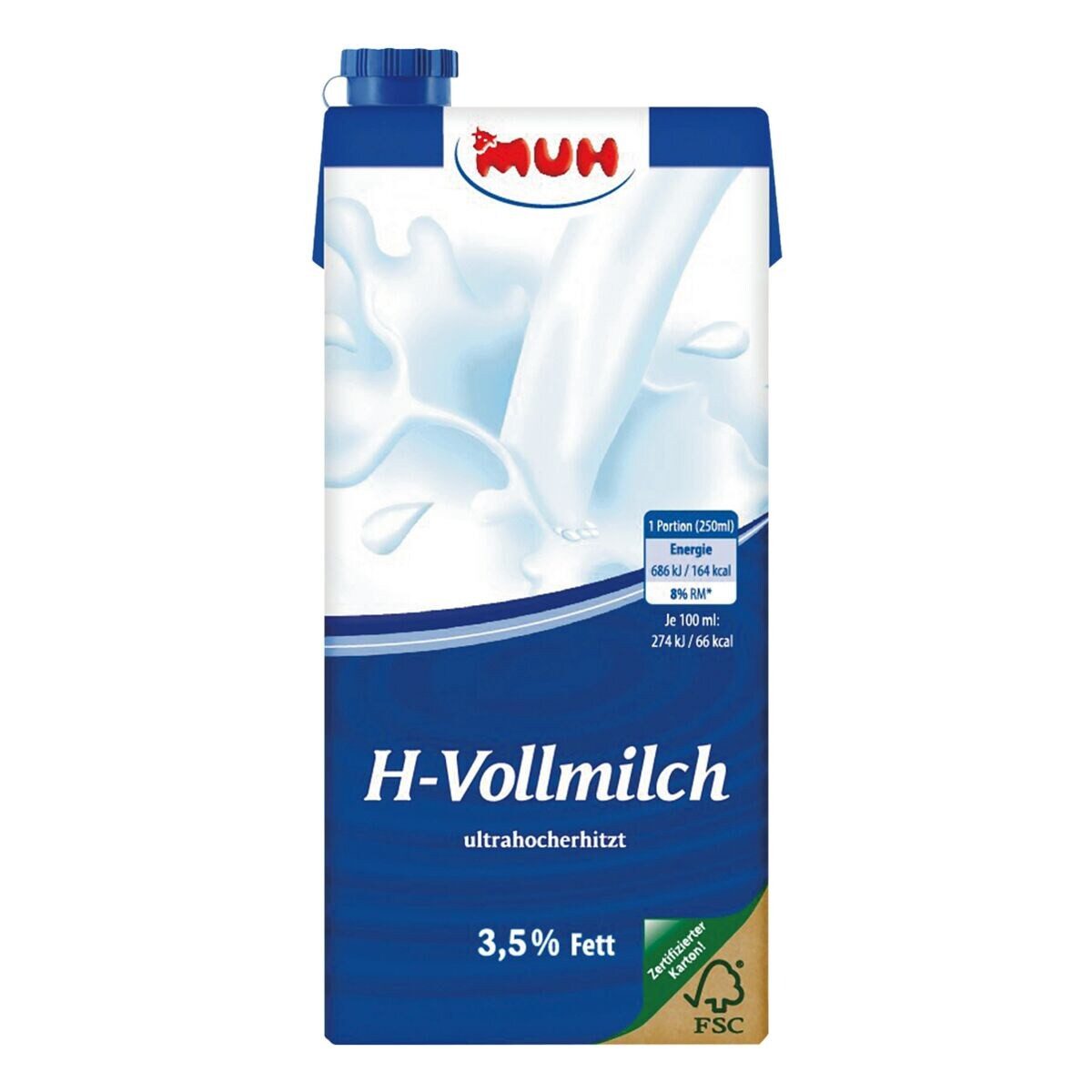 MUH Milch H-Vollmilch 3,5% Fett, 12x 1 Liter