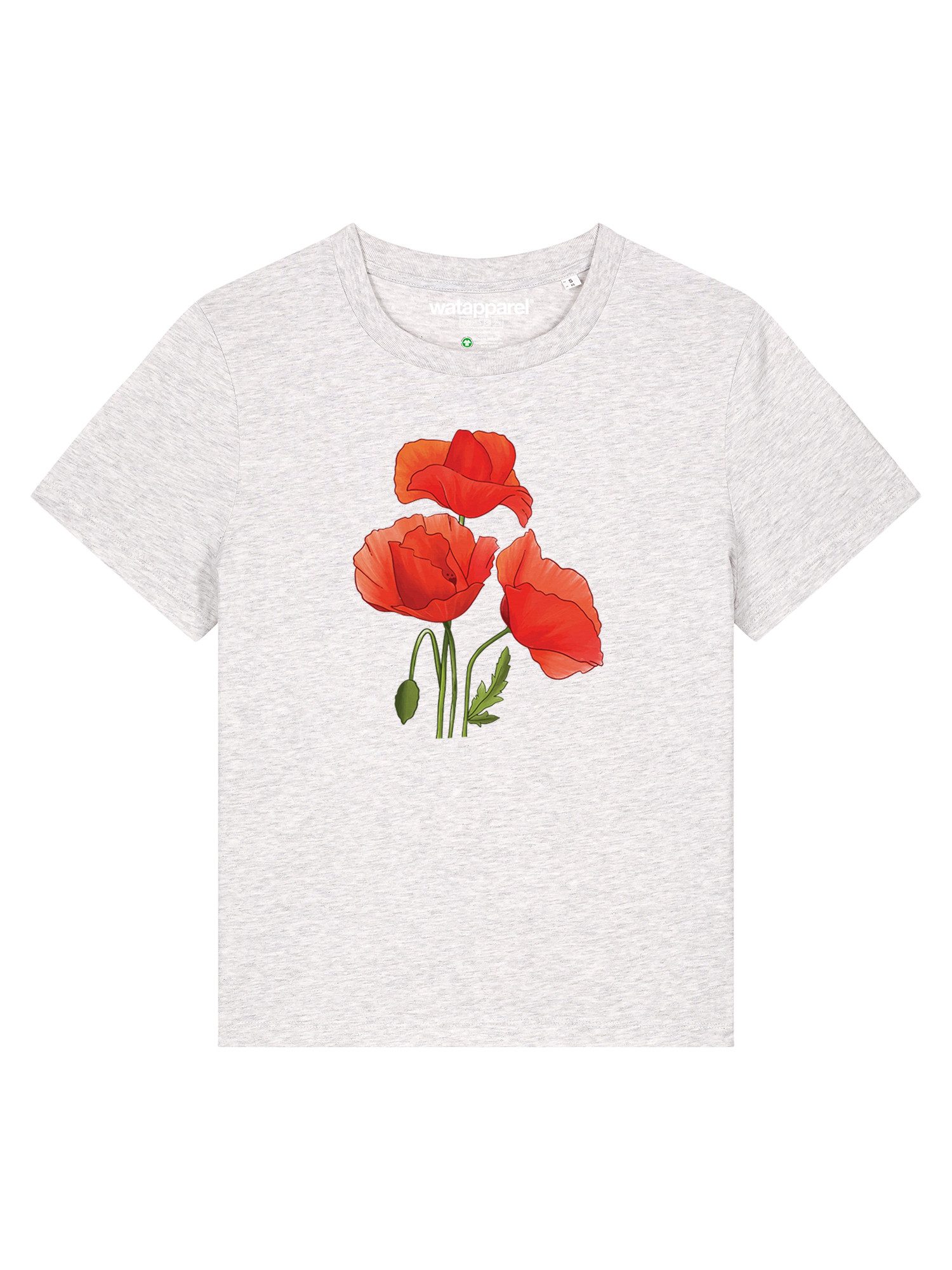 wat? Apparel T-Shirt Poppy Flowers