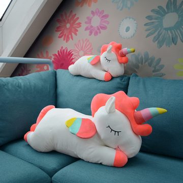 UNUS HOME Seitenschläferkissen Einhorn Kissen, 55cm, Lagerungskissen Stillkissen Kissen für Kinder Dekoration extrem weich