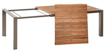 Dehner Gartentisch Ausziehtisch Cleveland, 160/240 x 101 x 76 cm, FSC®-zertifizierter Holztisch, ausziehbare Tischplatte, Alu-Gestell