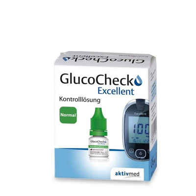 Blutzucker-Teststreifen GlucoCheck Excellent Kontrolllösung, 4ml Kontrolllösung niedrig, normal oder hoch 1-St., Funktionskontrolle Diabetesgerät, Blutzuckerüberwachung