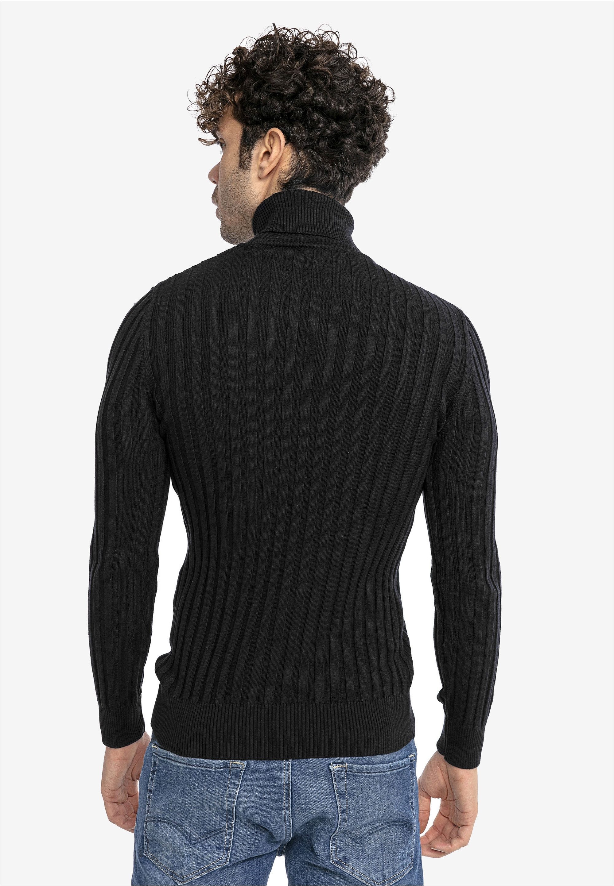 RedBridge Rollkragenpullover Kiew mit gestreiftem Strickmuster