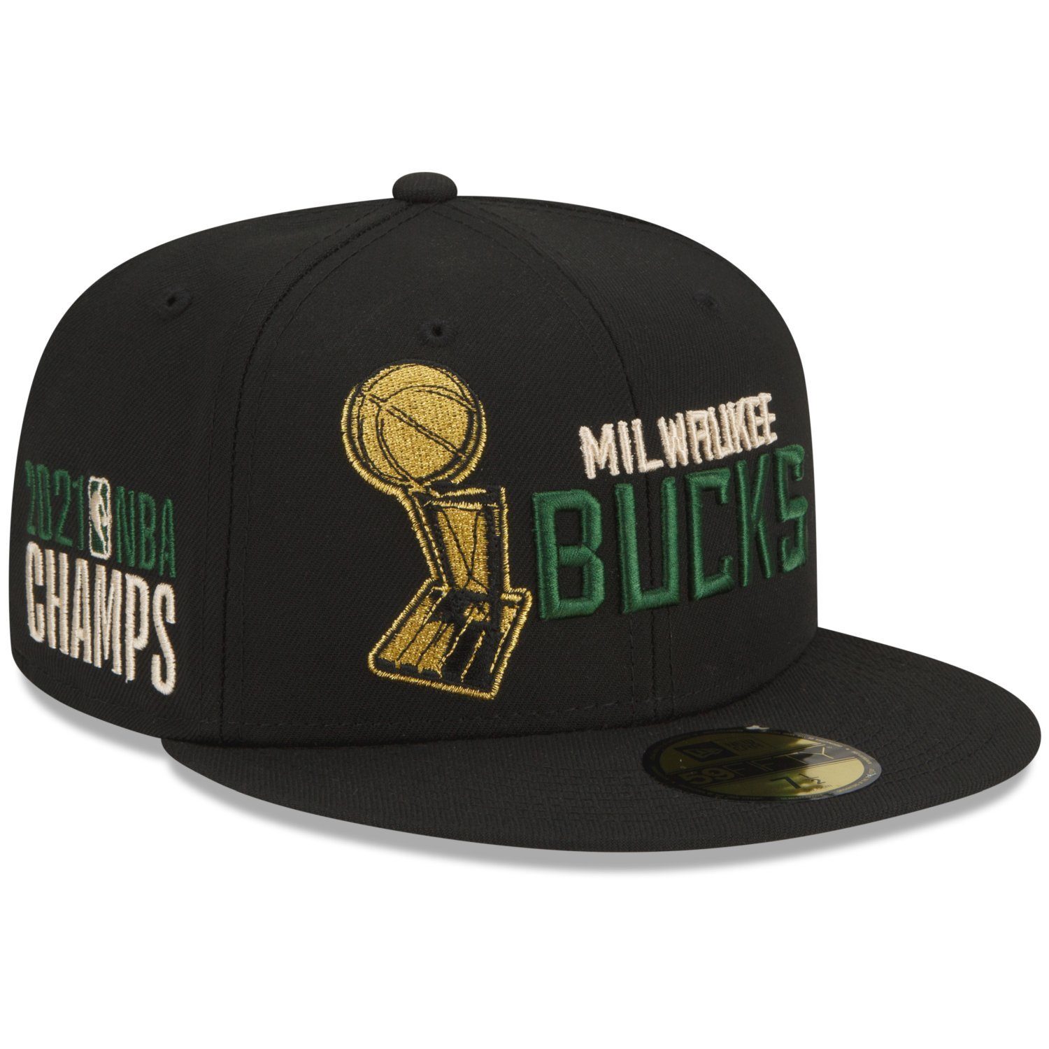 New Era Fitted Cap 59Fifty NBA CHAMPIONS Milwaukee Bucks schwarz