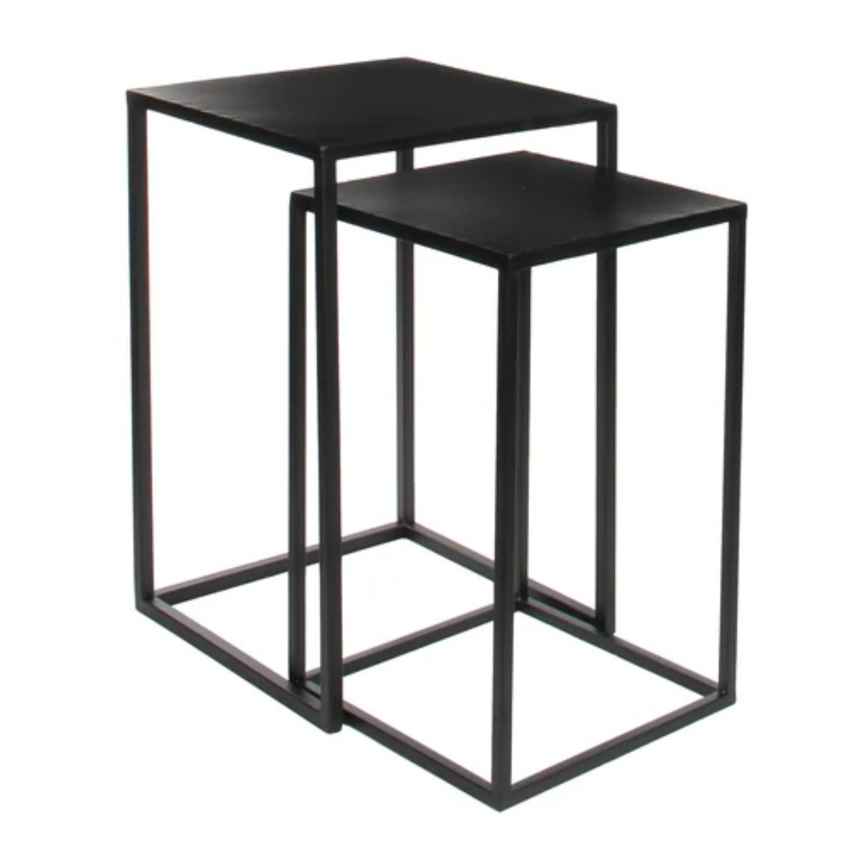 Mica Decorations Beistelltisch Mica Decorations Goa Tisch schwarz Satz von 2 - l35xb35xh55cm5cm