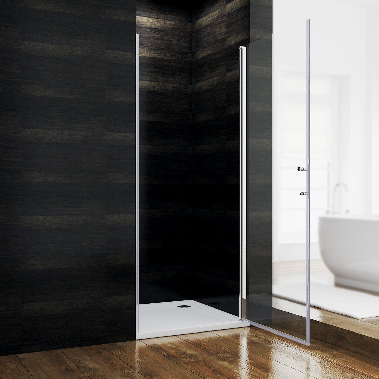SONNI Dusch-Drehtür 70cm-90cm, Dusche Nischentür, mit Verstellbereich, Duschkabine, Höhe 185 cm Duschabtrennung, Duschtür, Nano Glas