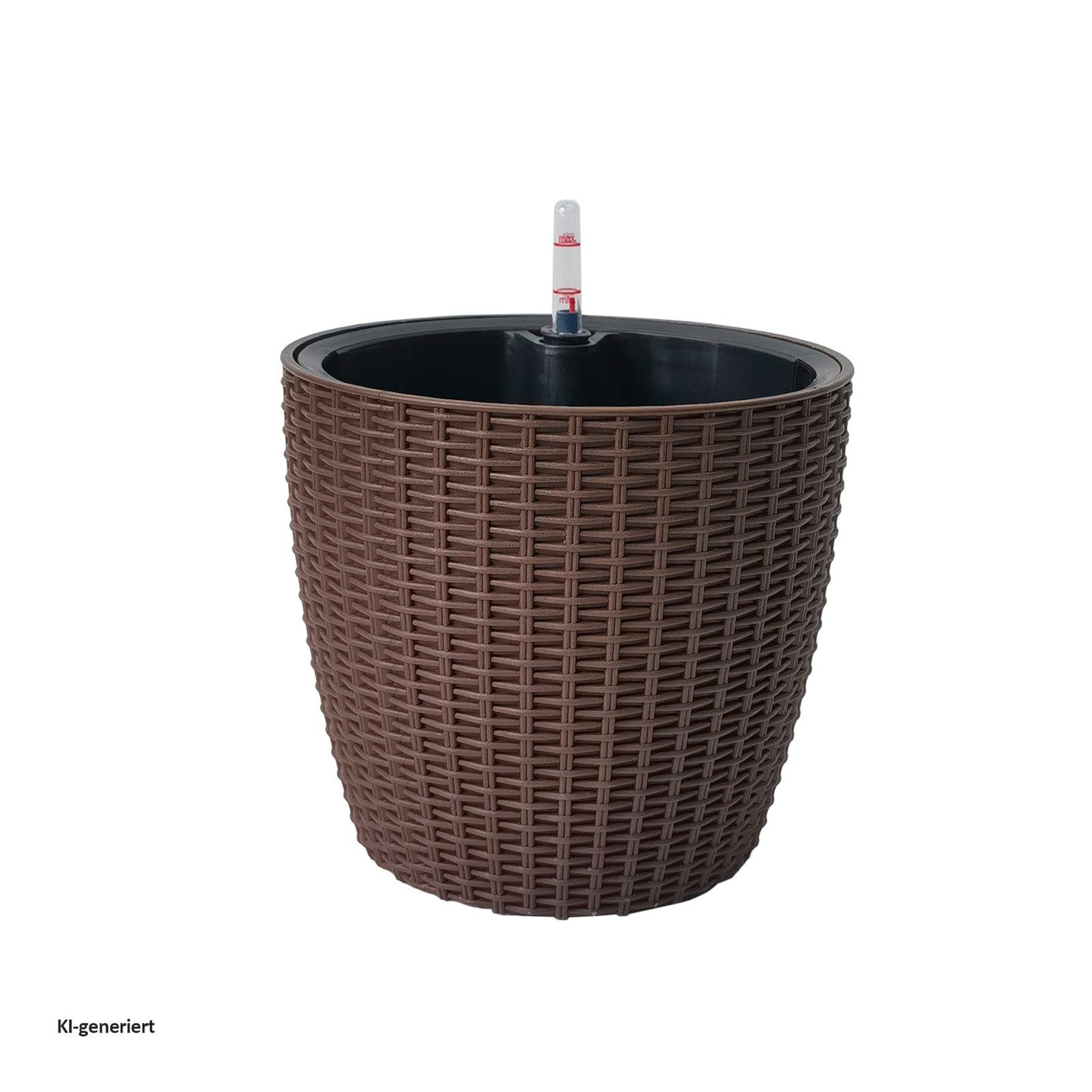 HTI-Living Blumentopf Nessa Hydro 27,5 cm Braun (Stück, 1 St., 1 Übertopf), mit Wasserspeicher und Wasserstandsanzeiger