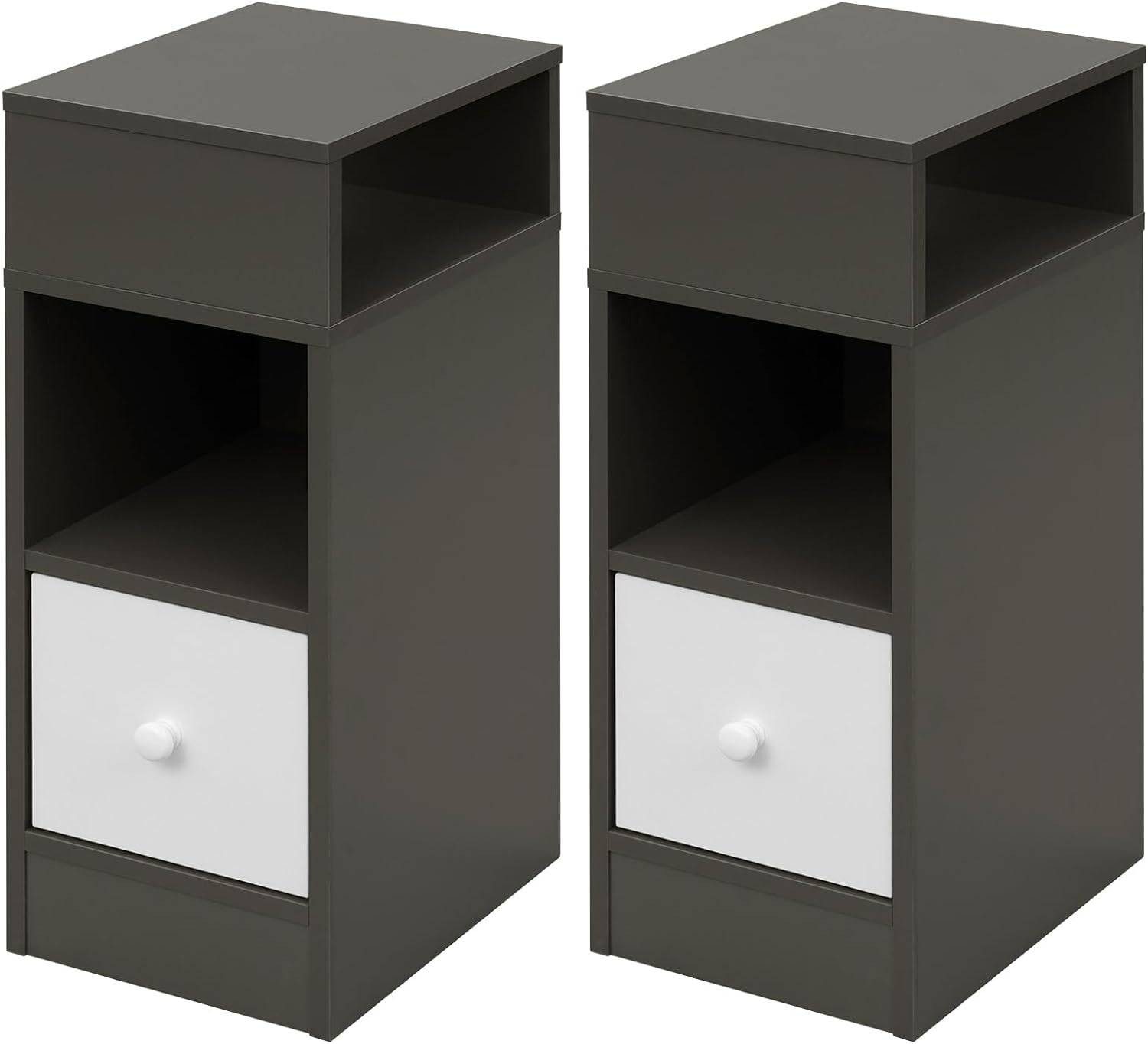 EUGAD Nachttisch (2-St), mit 2 offenen Ablagen 1 Schublade, Holzwerkstoff günstig online kaufen