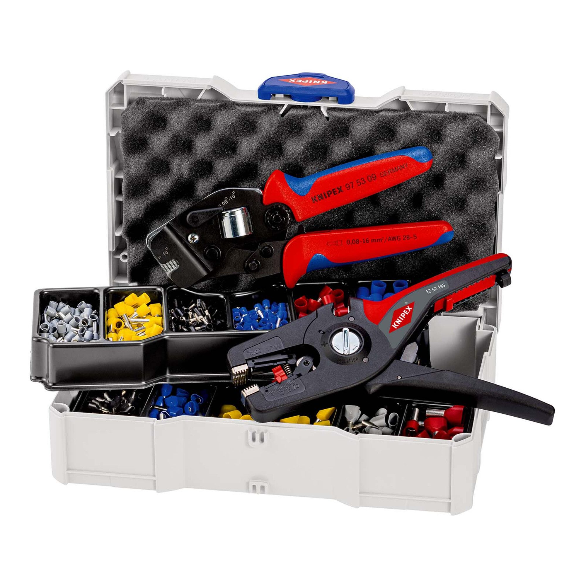 Knipex Crimpzange KNIPEX 97 90 15 Crimp-Sortiment für Aderendhülsen 13-teilig 265 mm